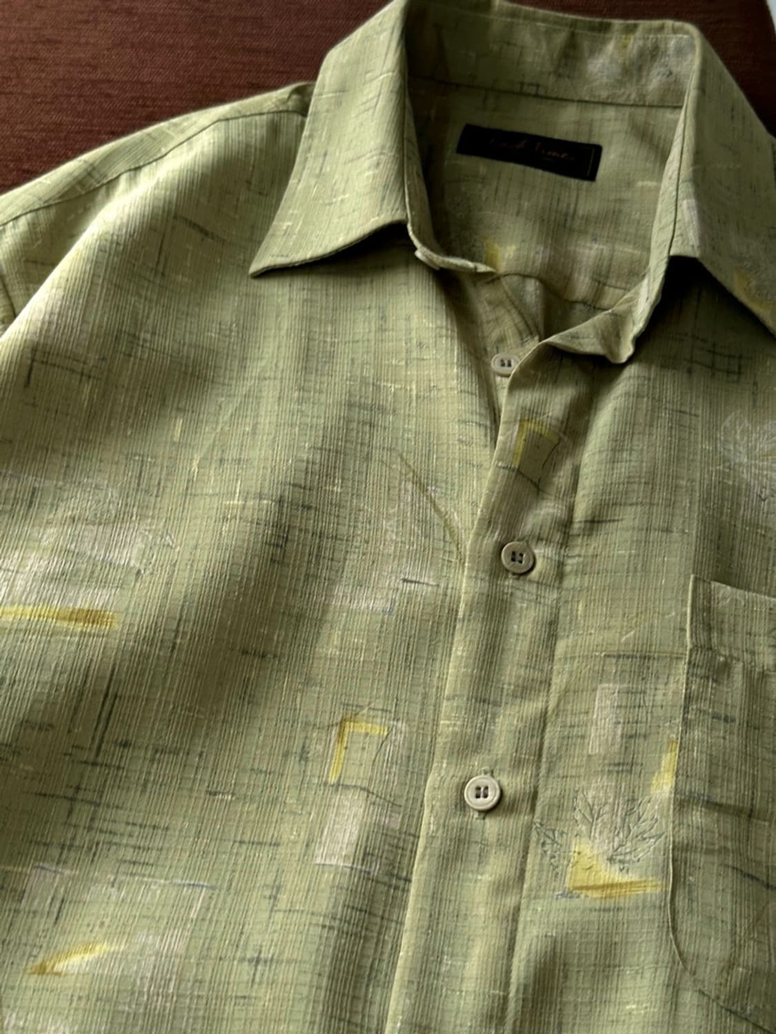 Sheer fabric design pattern H/S shirt 상품이미지5