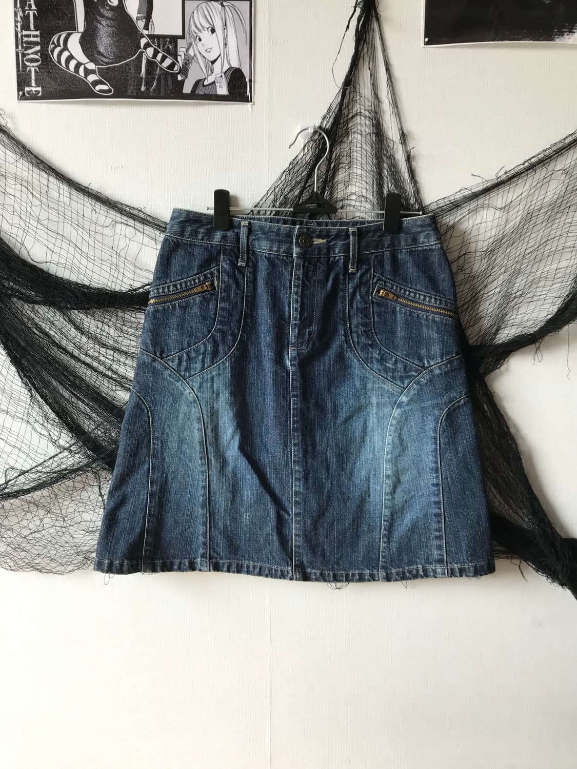 Basic A-line denim midi skirt  상품이미지1