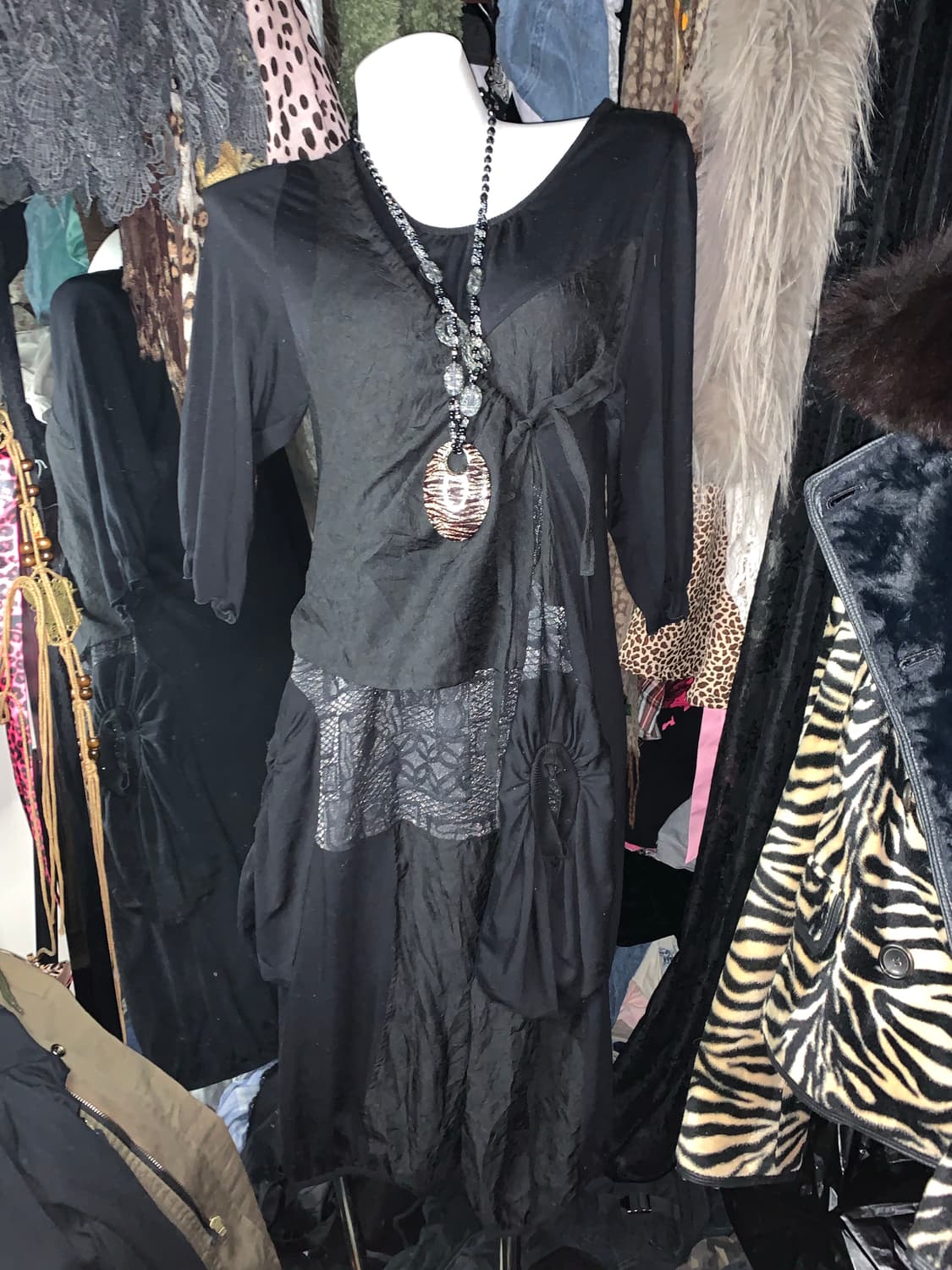 y2k 패치워크 스트링 디자인 원피스 상품이미지1