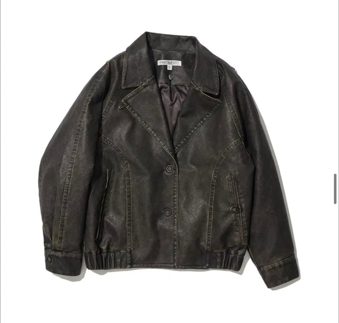 파르티멘토우먼 레더 후드 자켓(모자 탈부착) 상품이미지4