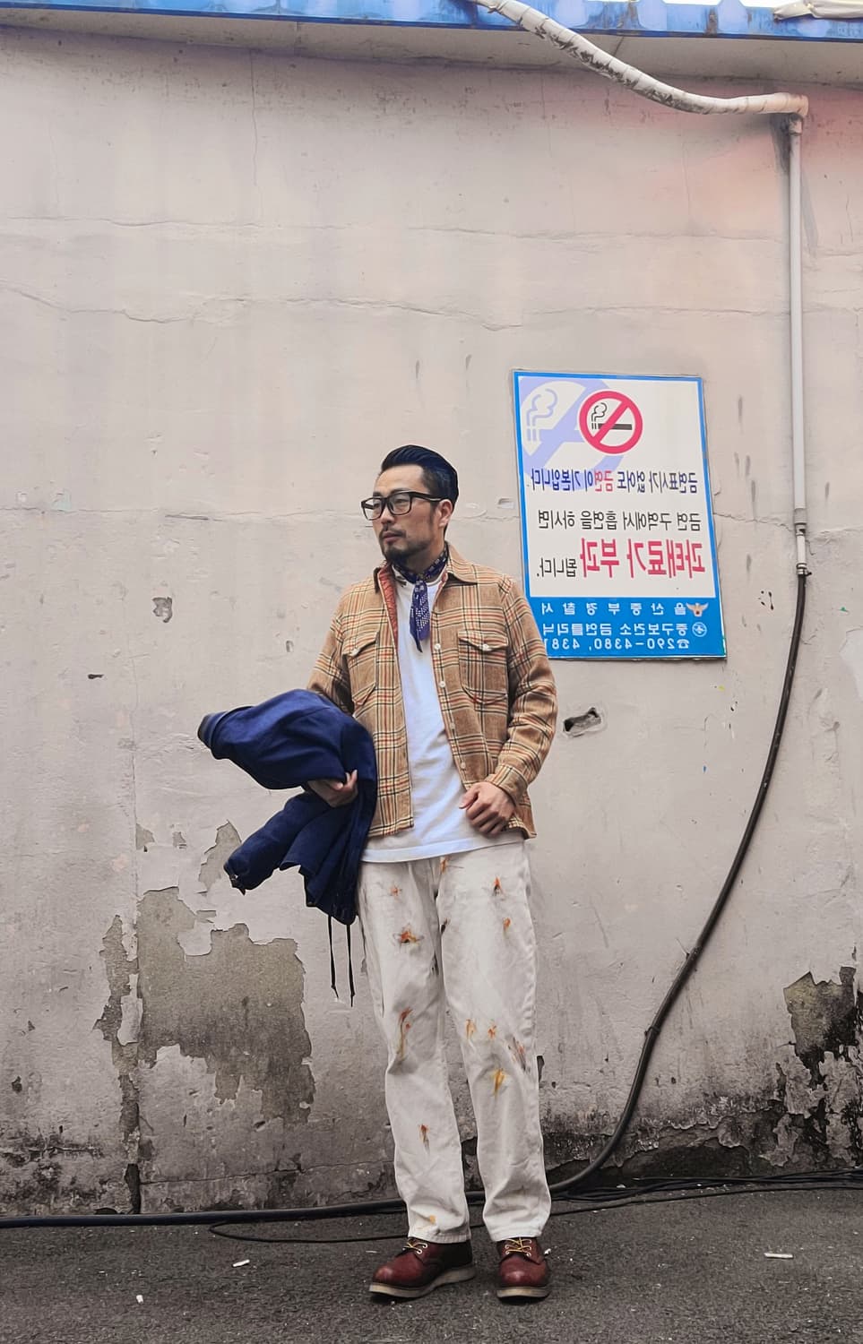 더블알엘 더티 워싱 화이트 데님 팬츠 상품이미지1