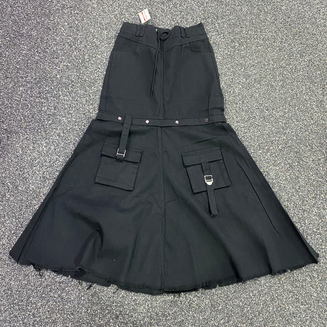 빈티지 하이웨스트 블랙 밴딩 데님 롱 스커트 B3743 상품이미지3