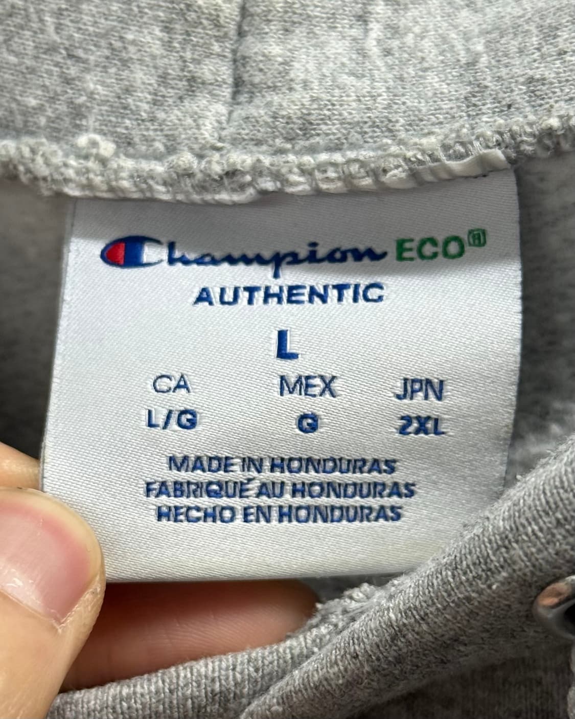 챔피온 eco 코튼 면 스웻 셔츠 후드 티 후디 L 100 그레이 회색  상품이미지5