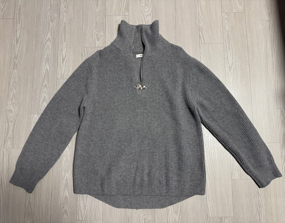 벨리에 /  반집업니트 그레이 / L 상품이미지1