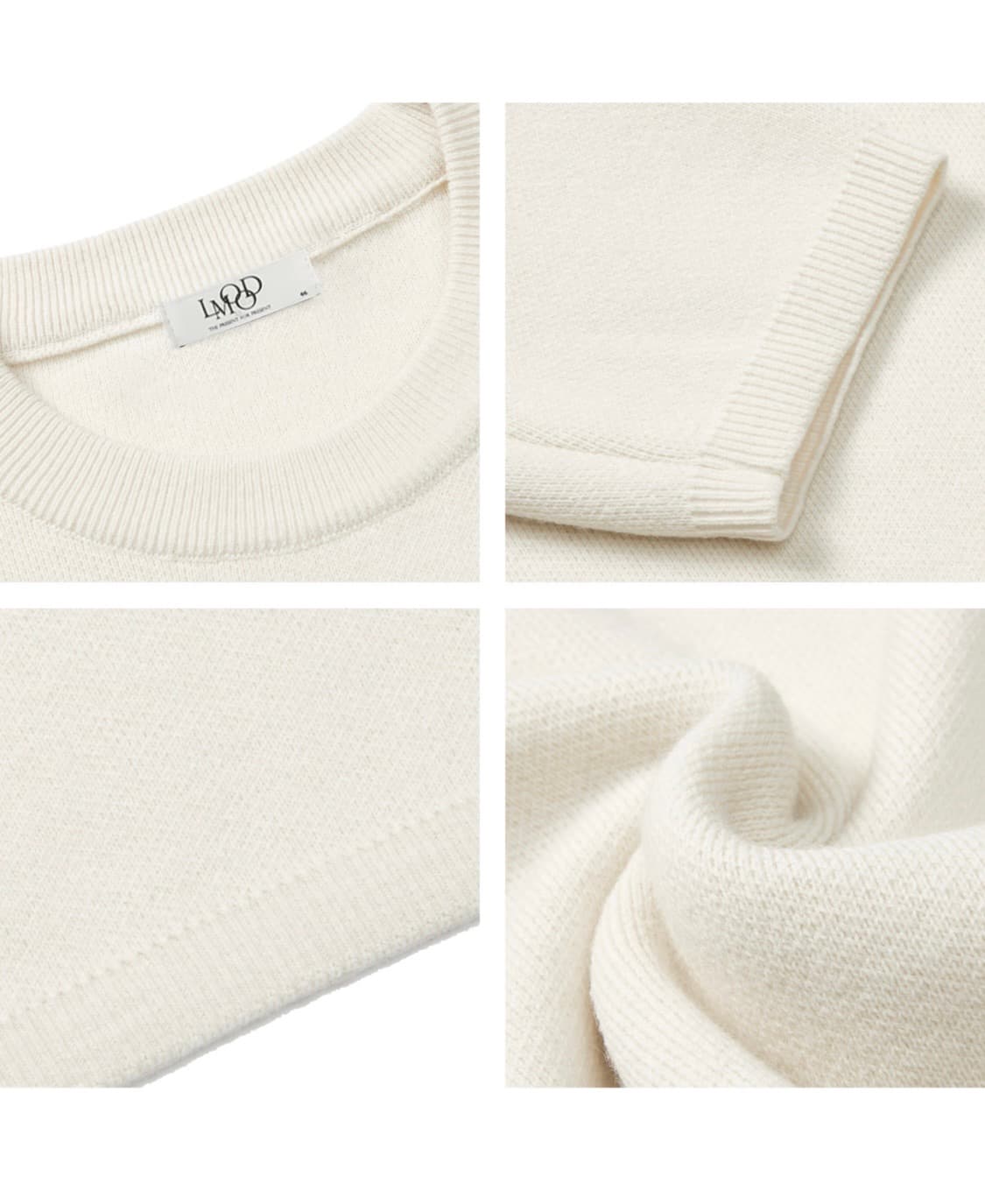 엘무드 화란 세미오버 니트 크림(100~105) 상품이미지2