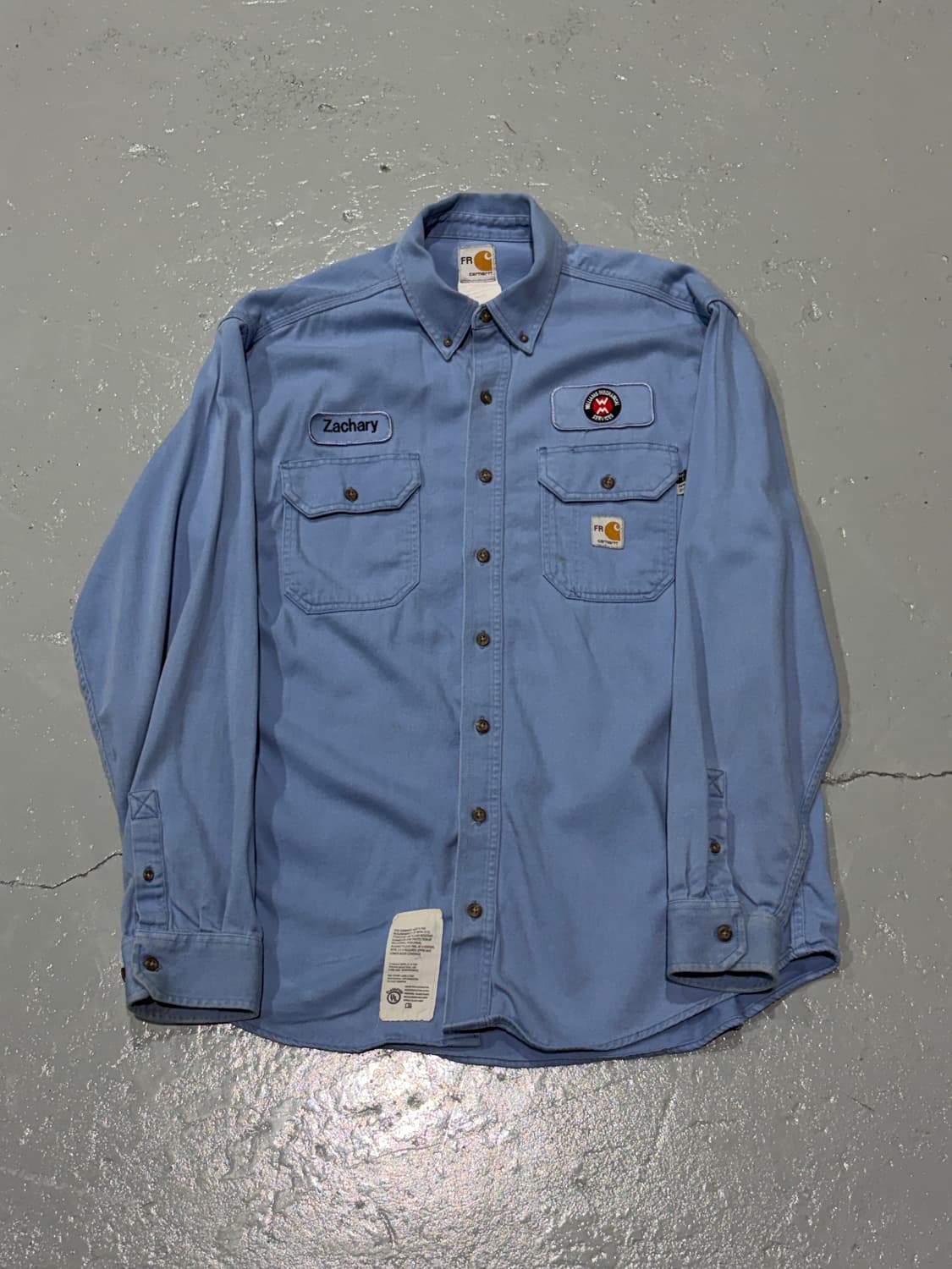 빈티지 칼하트(Carhartt) FR라인 스카이블루 워크셔츠 상품이미지1