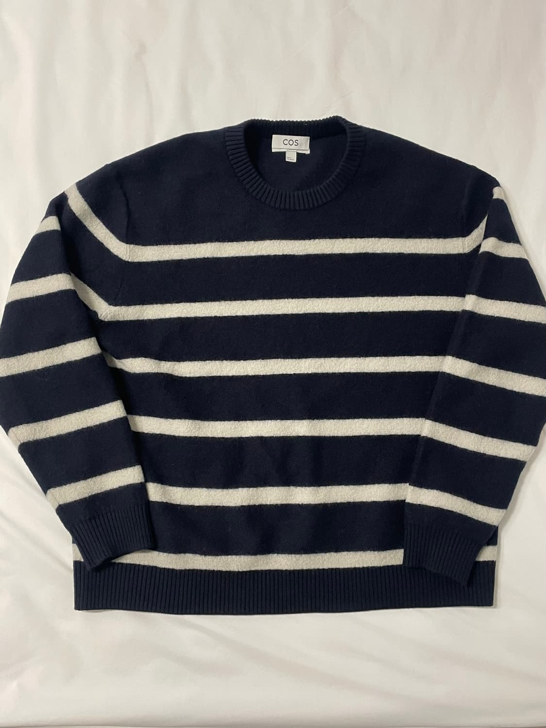 [XL] 코스 보일드 울 크루넥 스웨터 스트라이프 니트 상품이미지1