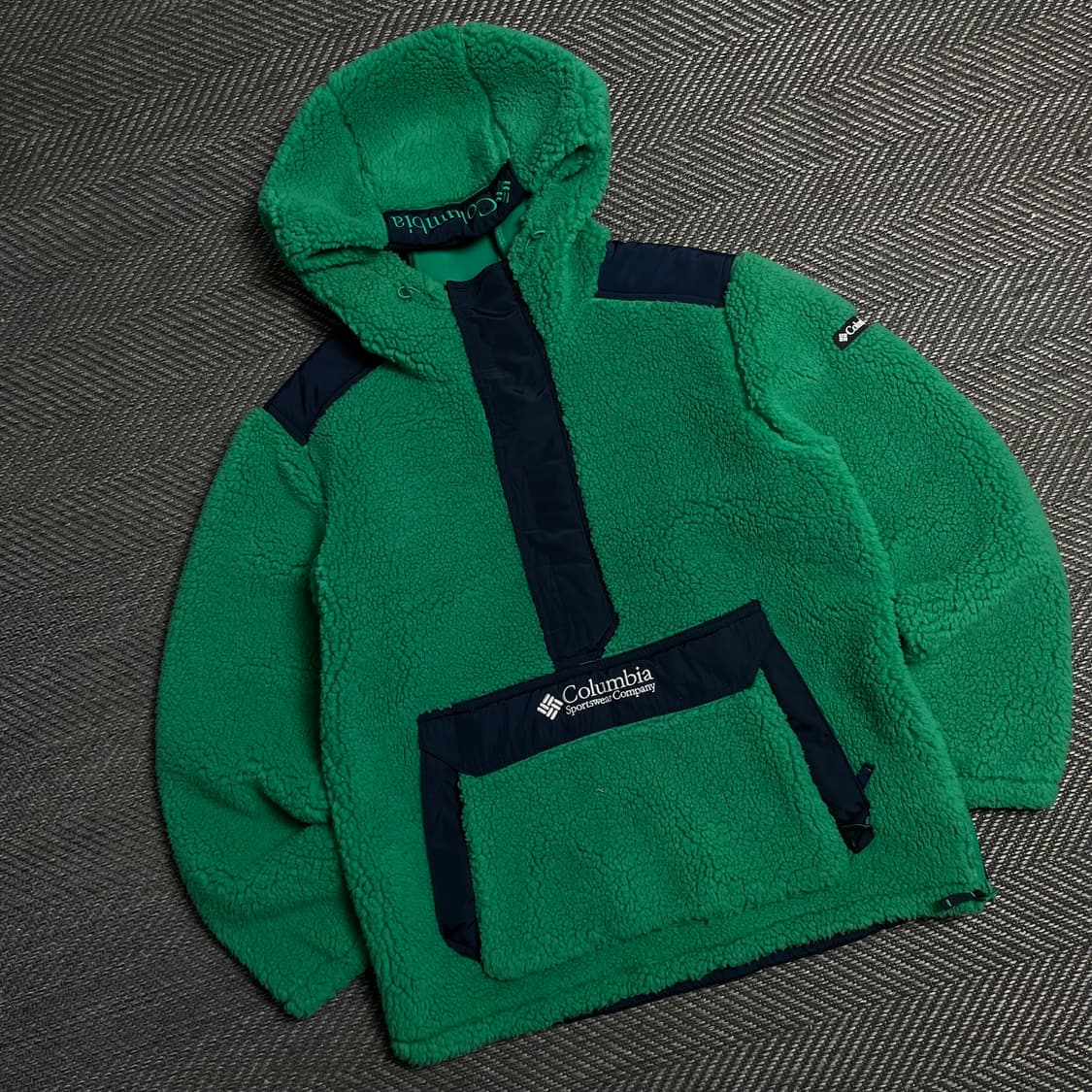 컬럼비아 박시핏 쉐르파 플리스 아노락 그린y 5347 상품이미지1