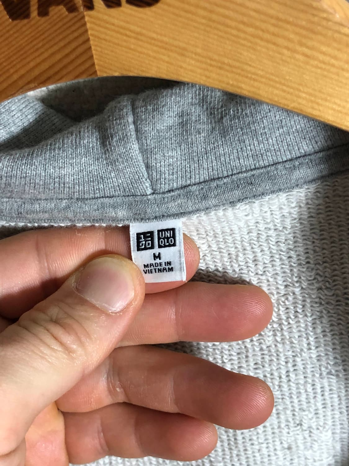빈티지 유니클로 그레이 숏 크롭 후드 집업 상품이미지3