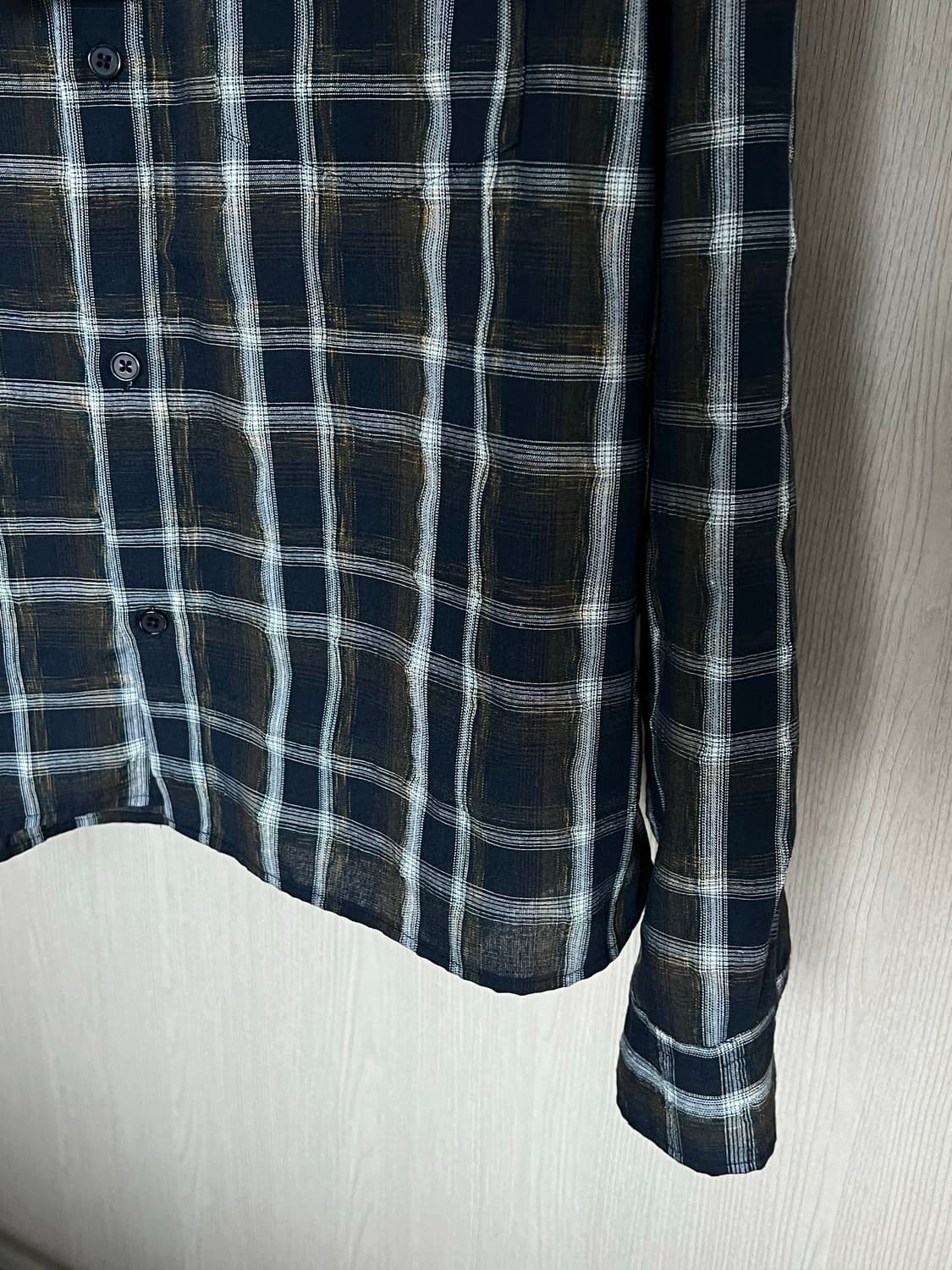 인템포무드 미드나잇 체크 크롭 셔츠 M사이즈 새상품 상품이미지3