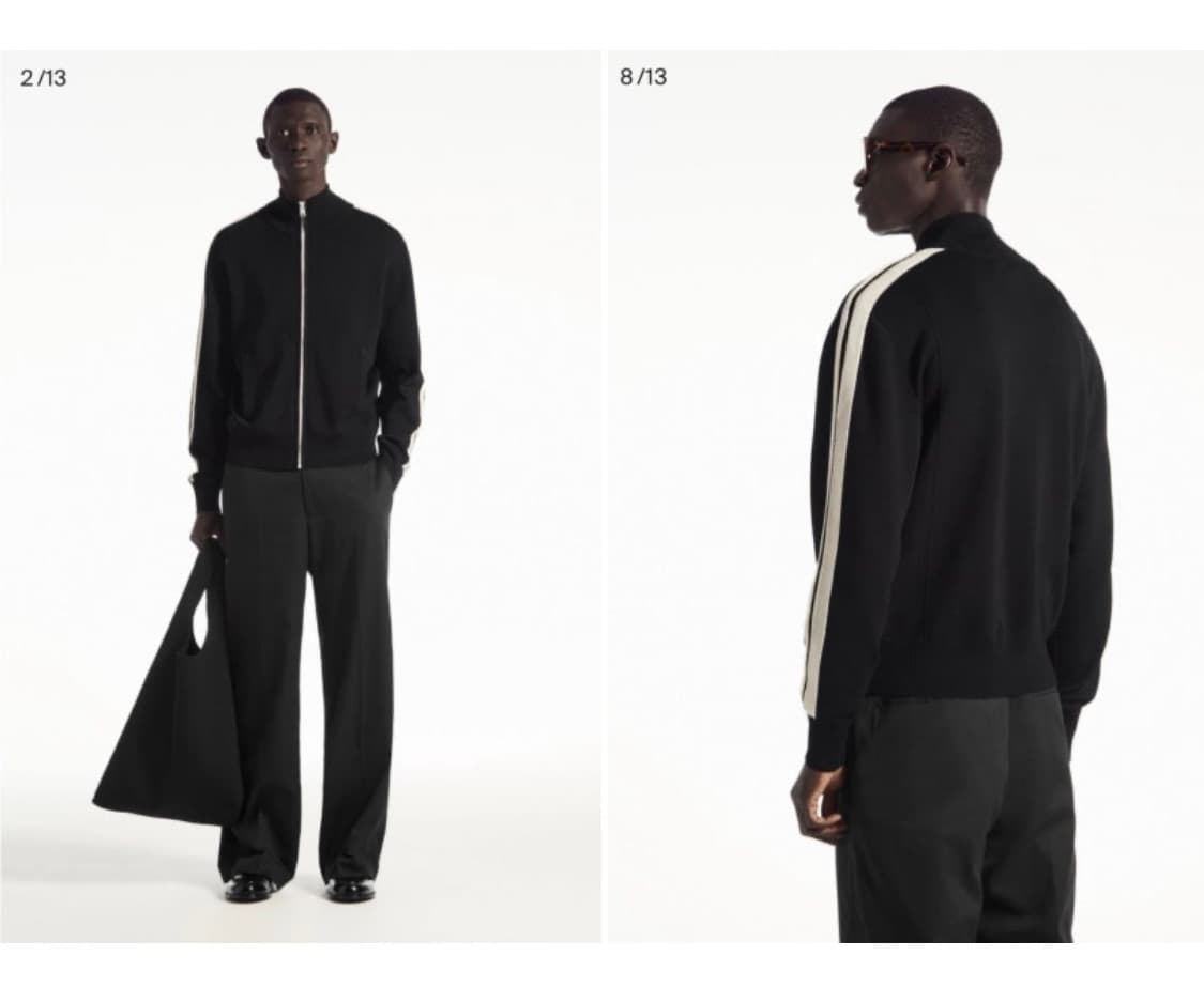 코스 니트 트랙자켓 블랙 S 상품이미지7