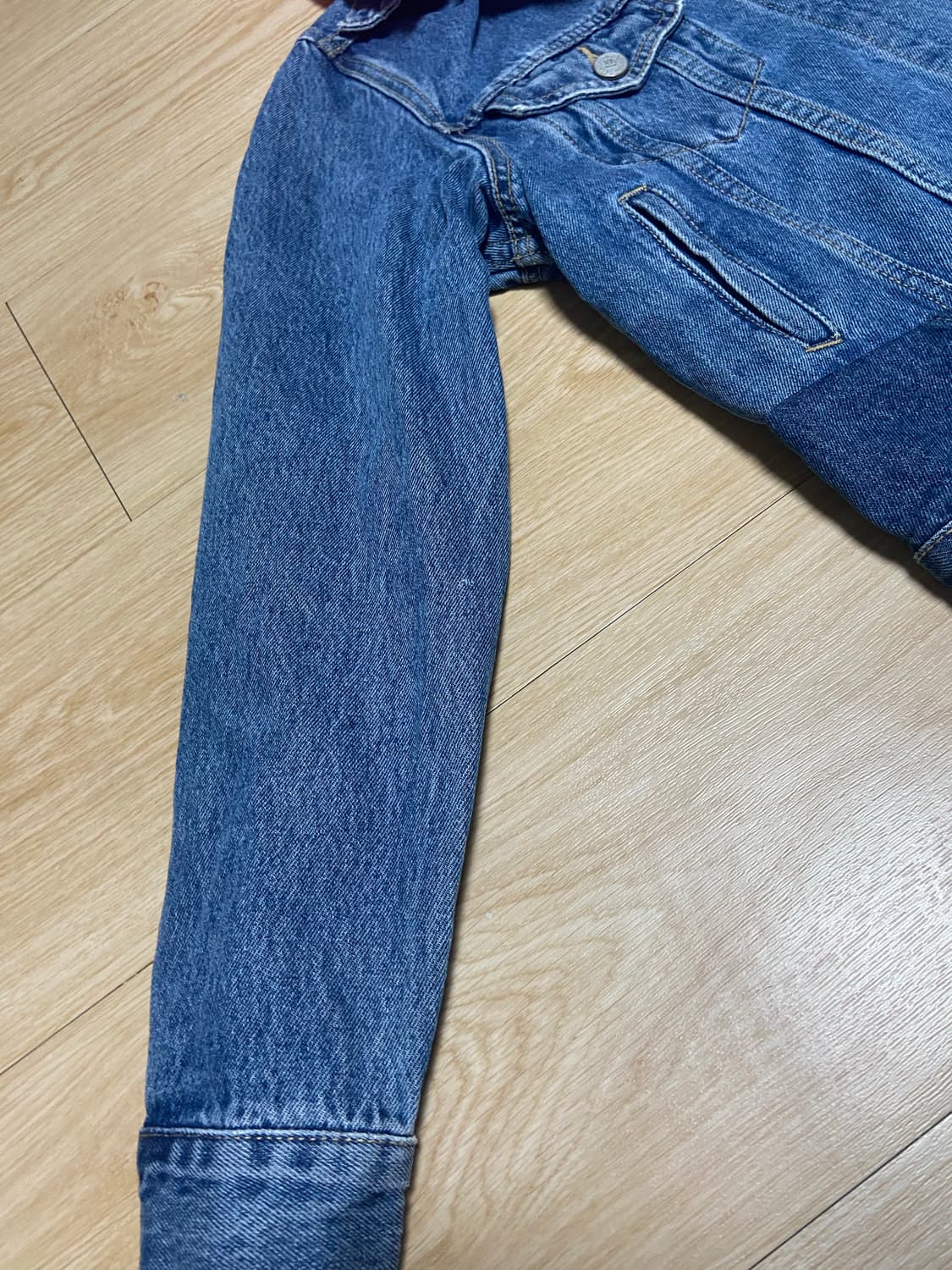 S 베트멍 리바이스 핑크 후드 크롭 데님 자켓 상품이미지4