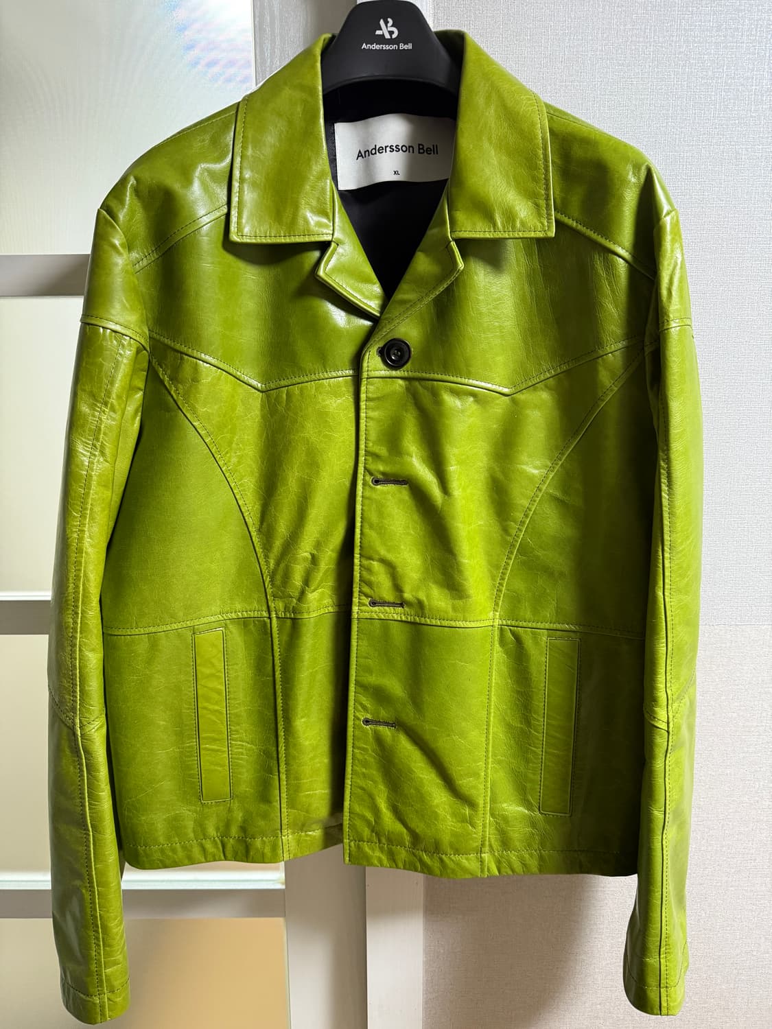 앤더슨벨 그린 레더 자켓 XL 상품이미지1