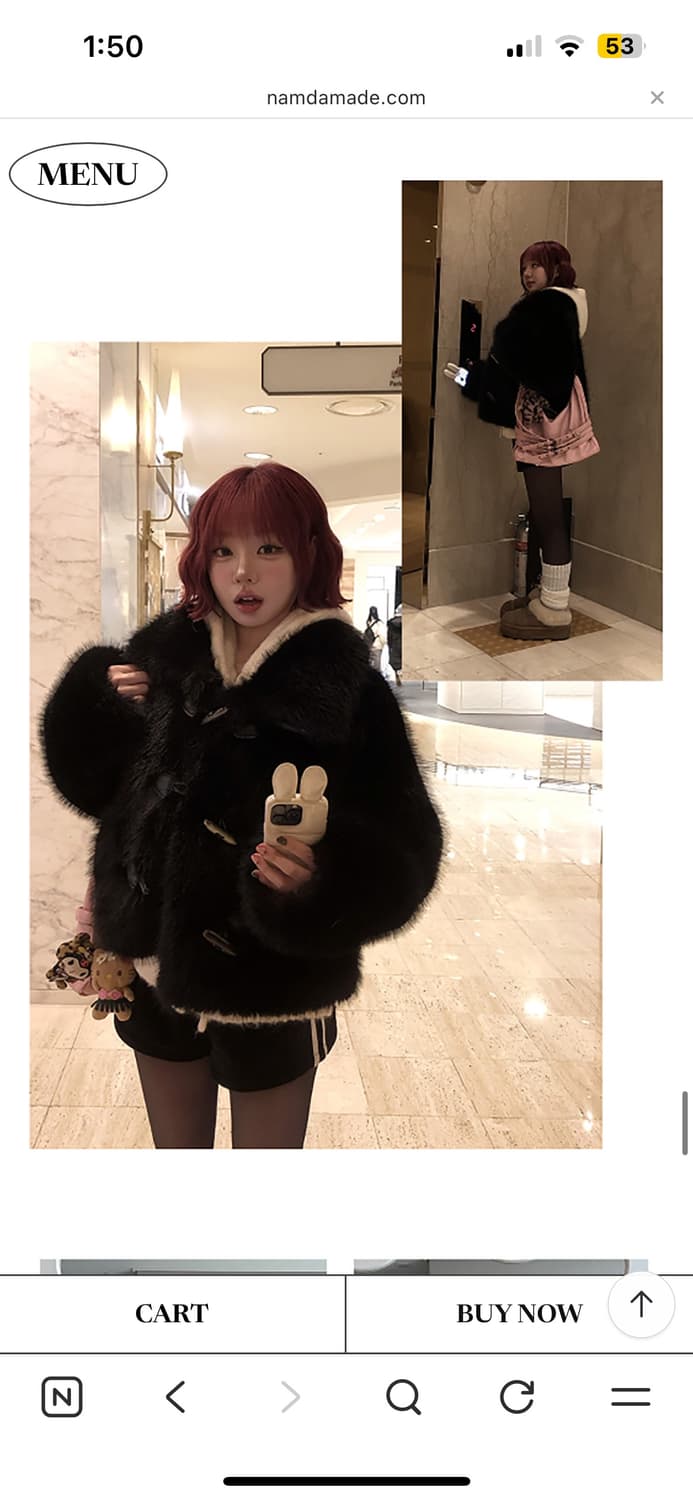 남다메이드 허그 퍼자켓 블랙 상품이미지3