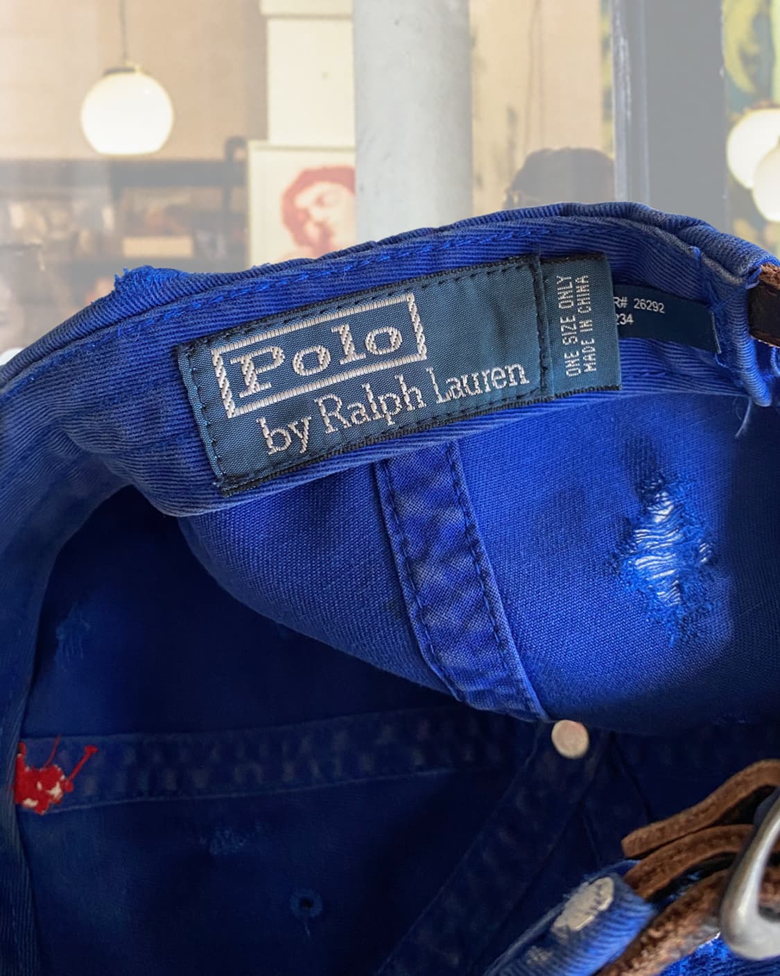 폴로 블루 디스트로이드 페인팅 빈티지 볼캡 모자 상품이미지9