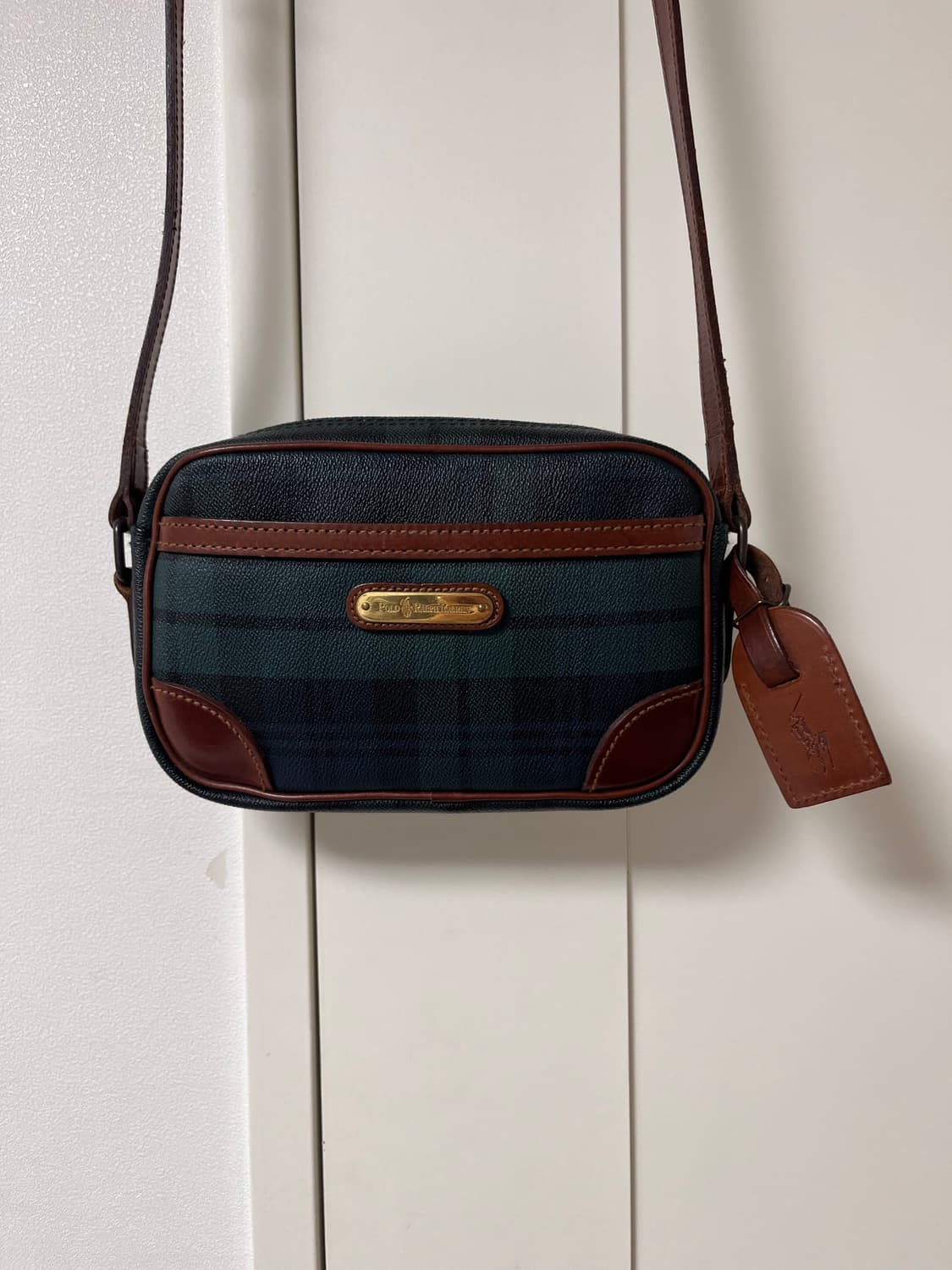 폴로 랄프로렌 체크 크로스백 상품이미지1