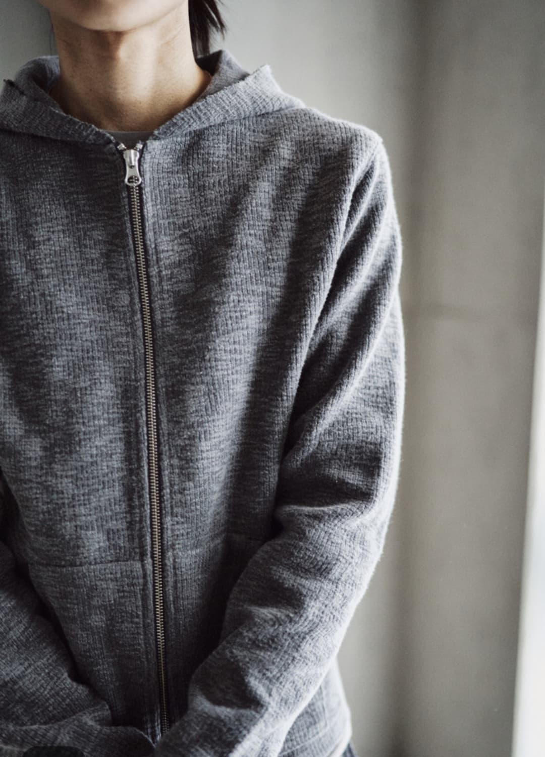 [1] 모노프리베 텍스쳐드 후드집업 그레이 상품이미지1