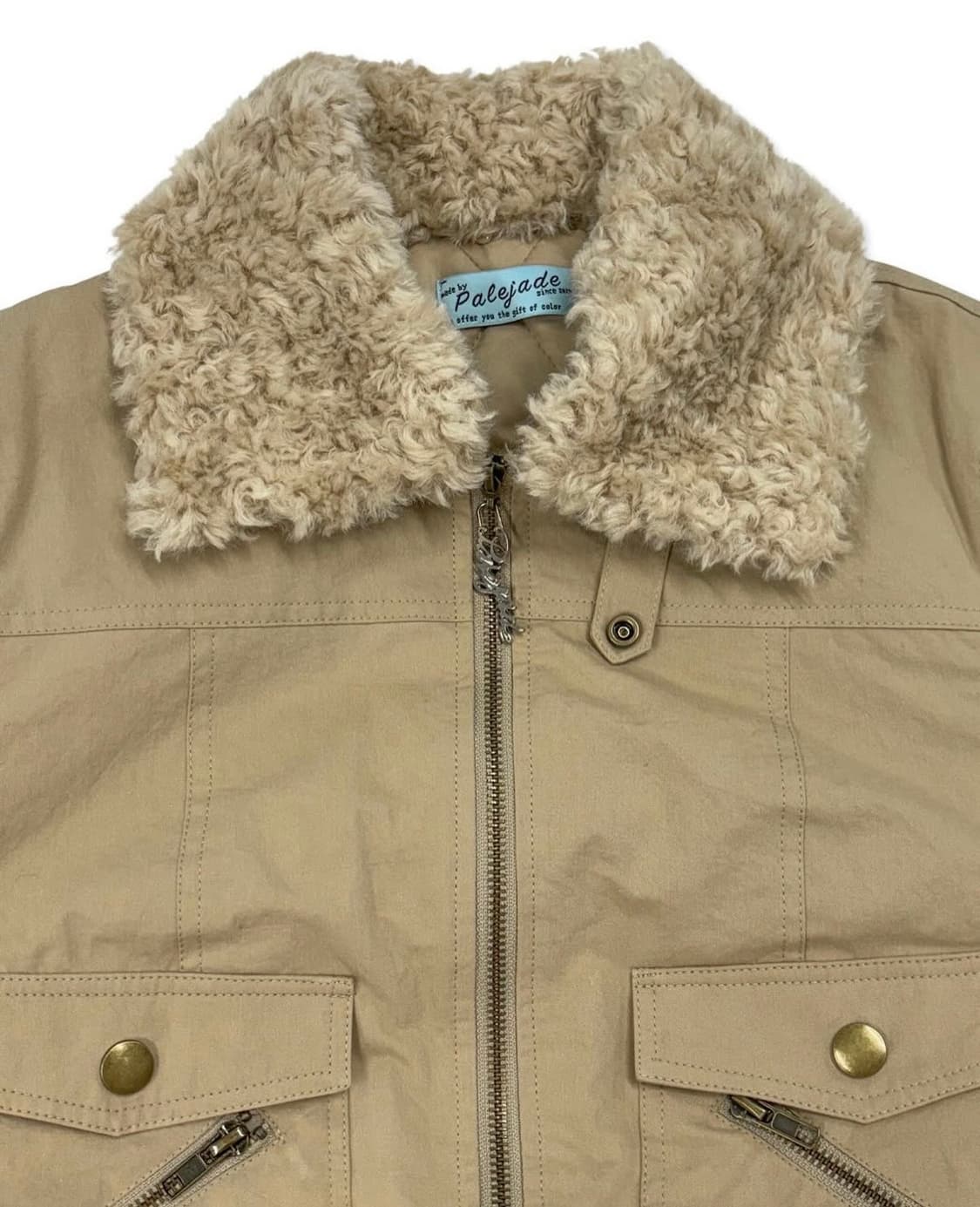 [실사O] 페일제이드 빈티지 코튼 패디드 봄버 점퍼 베이지 상품이미지2