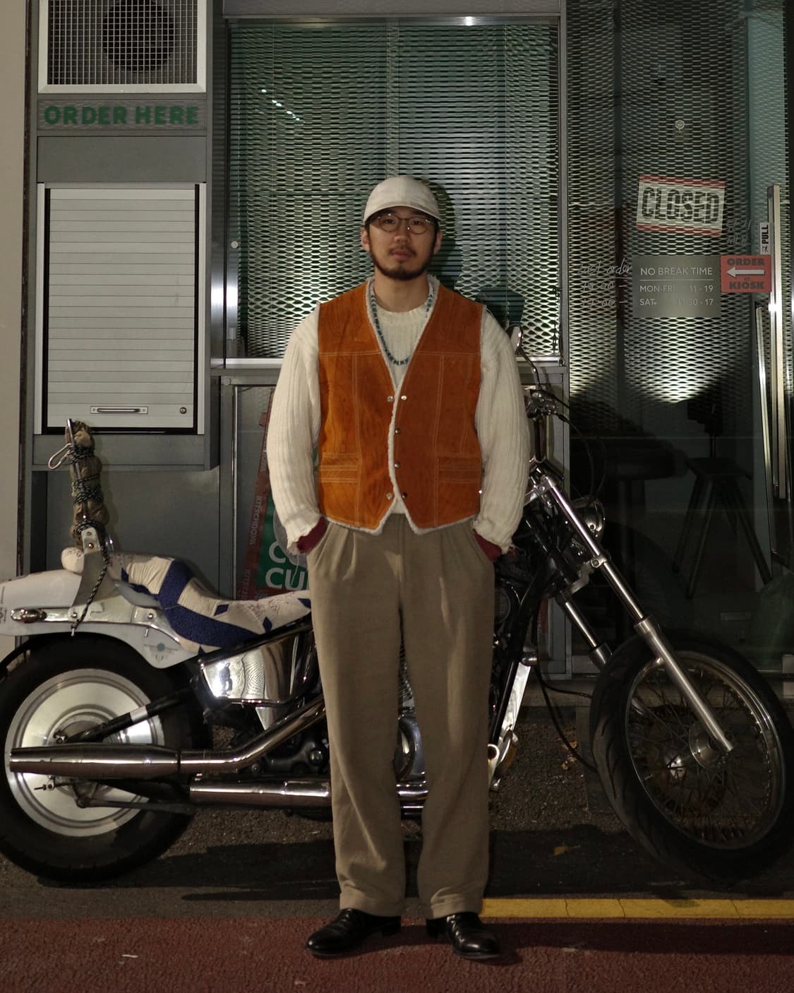 70‘s 핸드 번 드로잉 웨스턴 스웨이드 쉐르파 베스트 상품이미지6