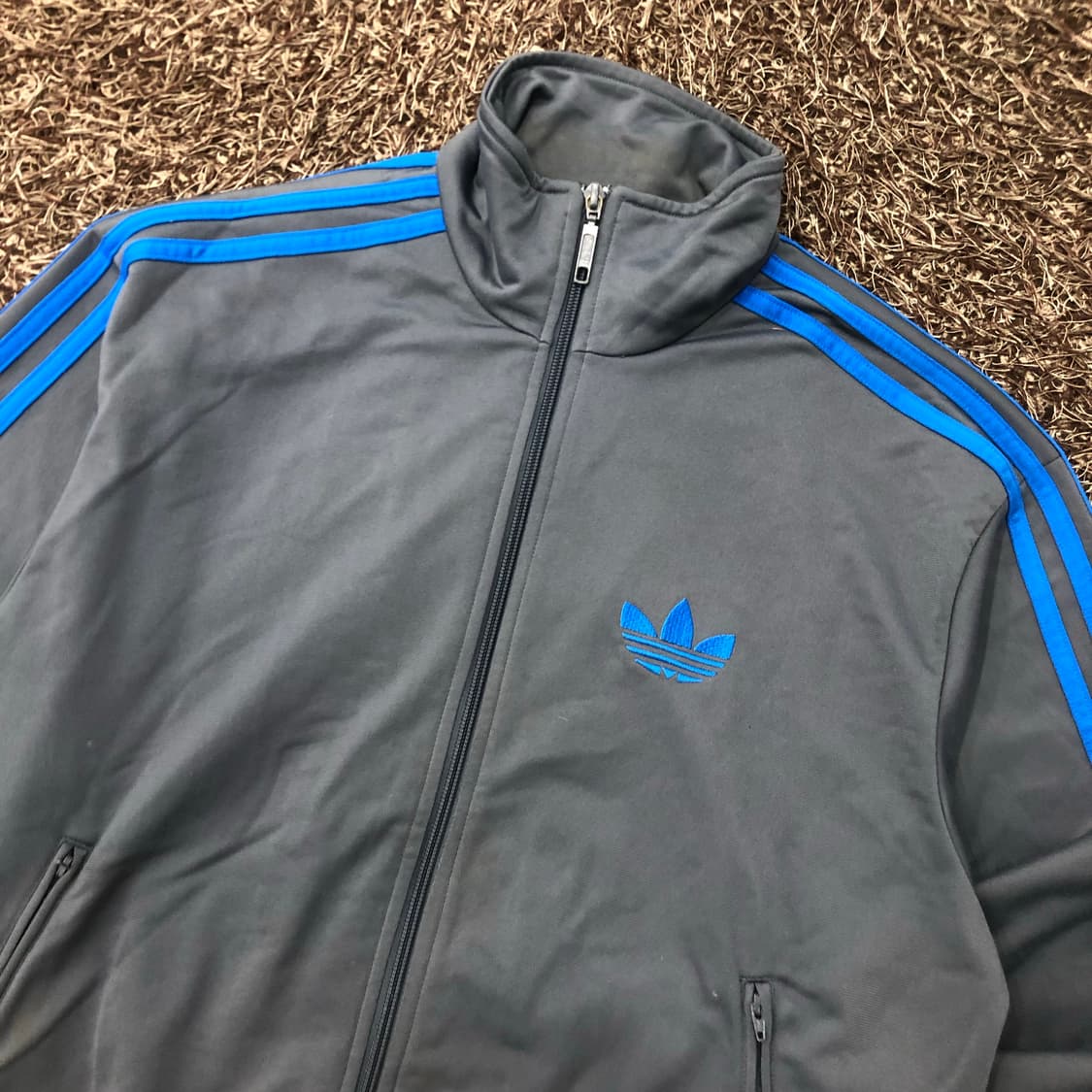 S 아디다스 파이어버드 그레이 블루 져지 트랙 자켓 상품이미지2