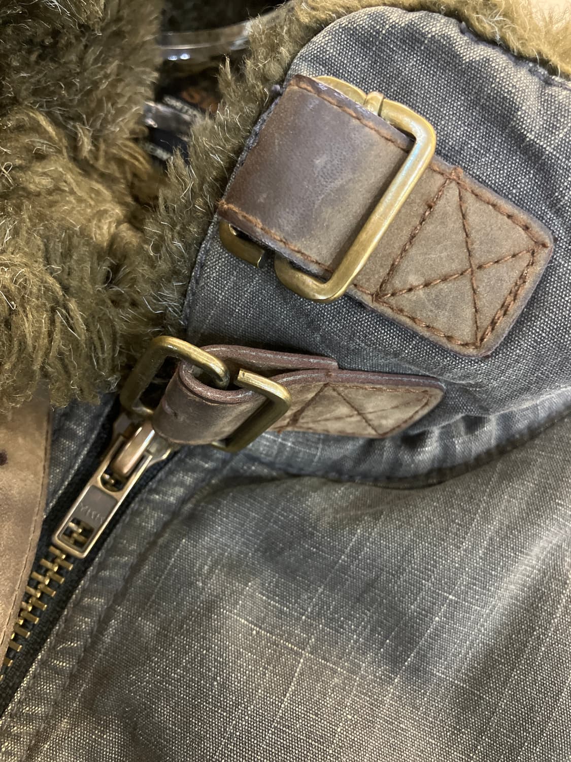 스미스 아메리칸 빈티지 워싱 퍼 하이넥 데님 자켓 L 상품이미지7