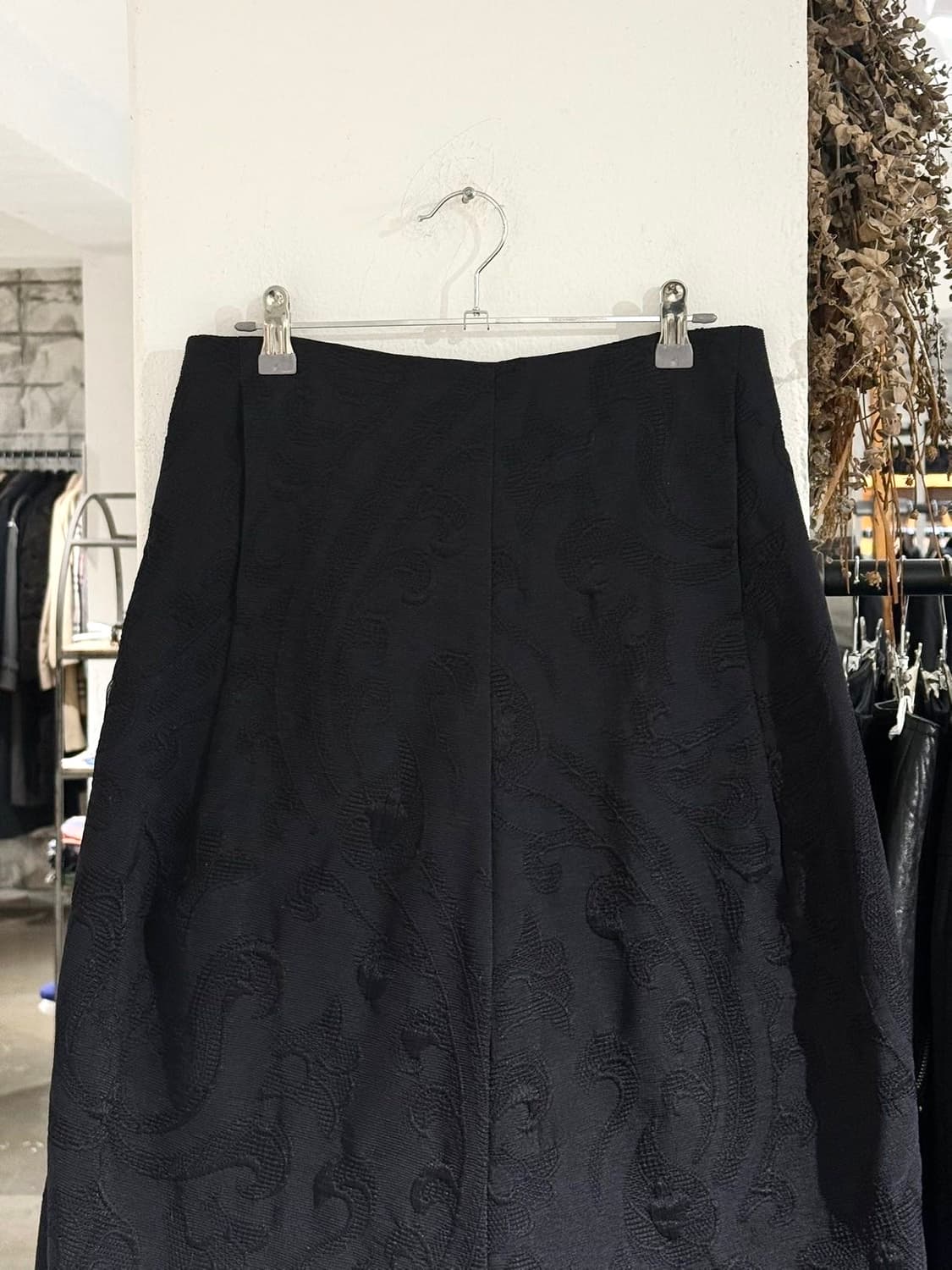 질샌더 블랙 자카드 실크 블렌드 미디 스커트 상품이미지2