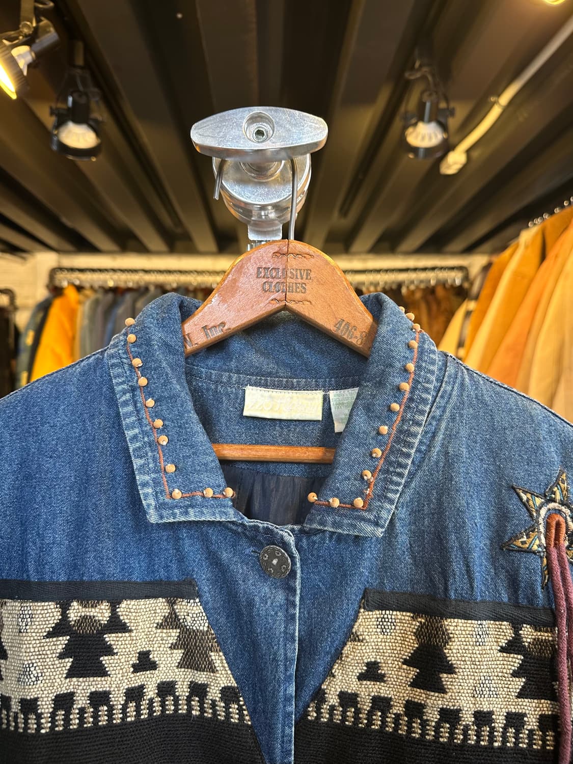 Unknown 오리엔탈 아즈텍 에스닉 데님 자켓 상품이미지3