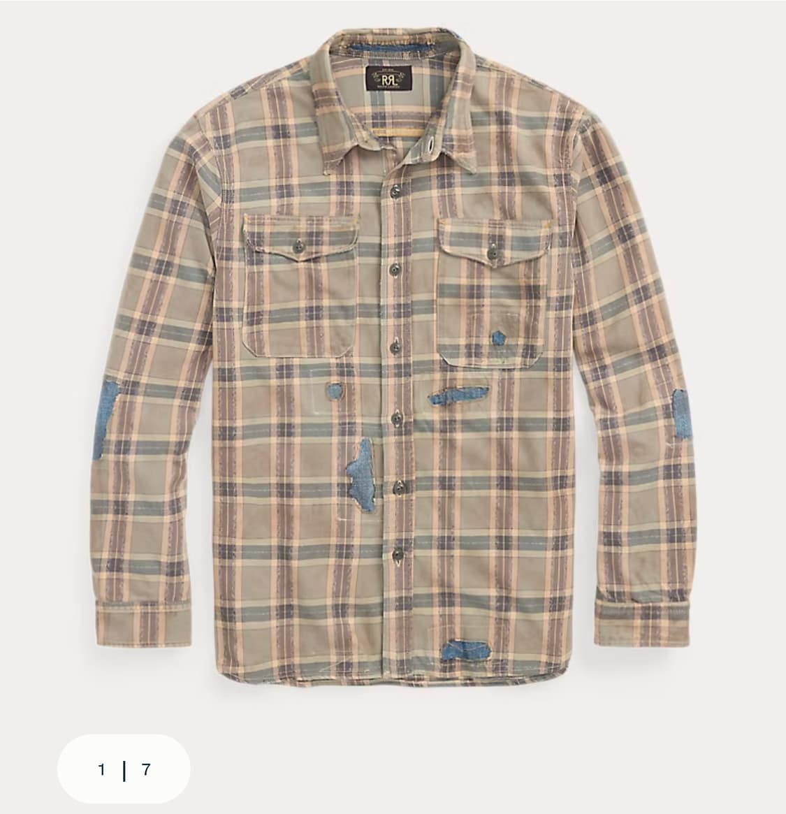 RRL 리페어 플래드 트윌 워크셔츠 상품이미지1