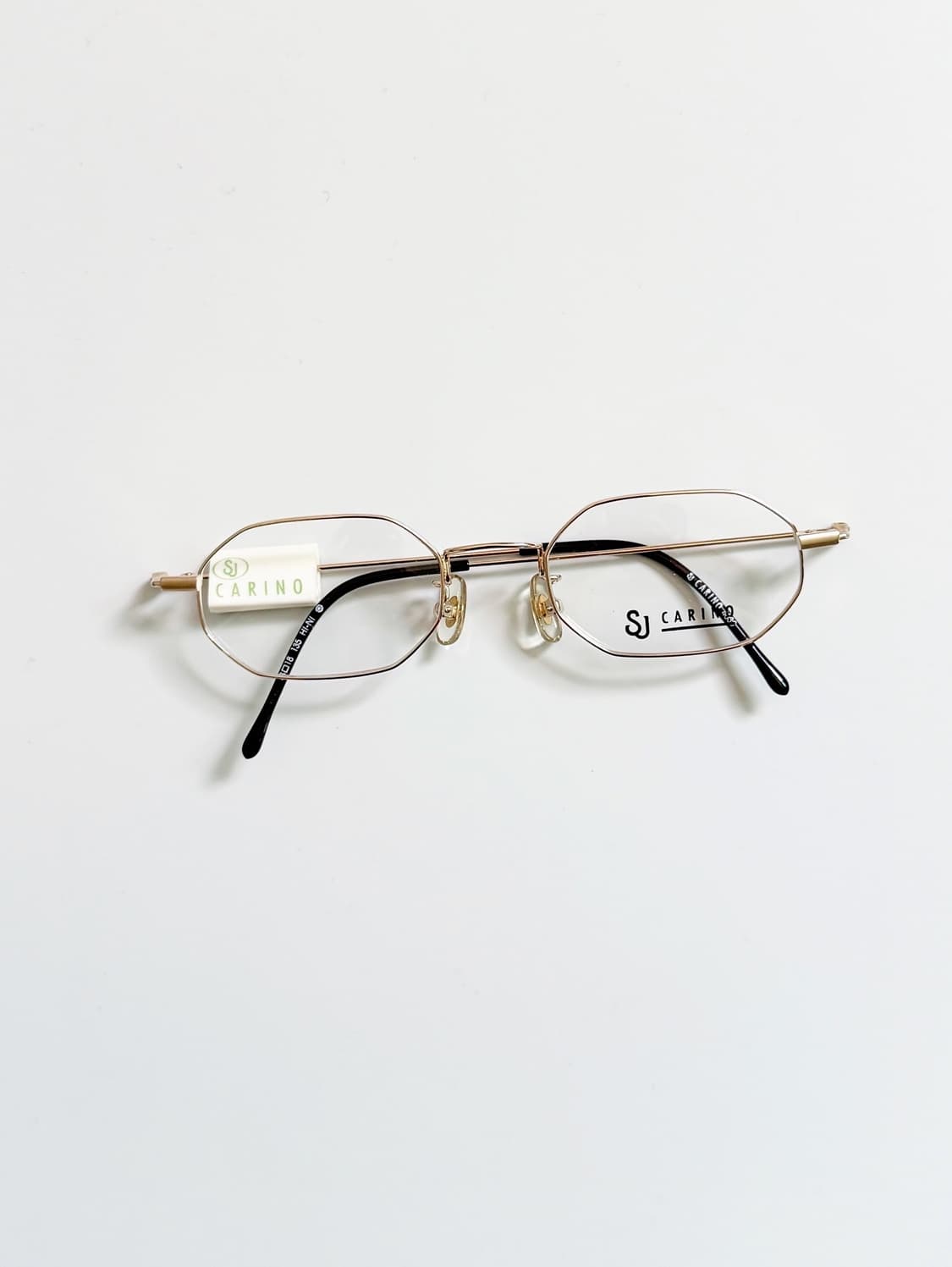 90s 서전 CARINO 골드 슬림 옥타곤 프레임 빈티지 안경 상품이미지1