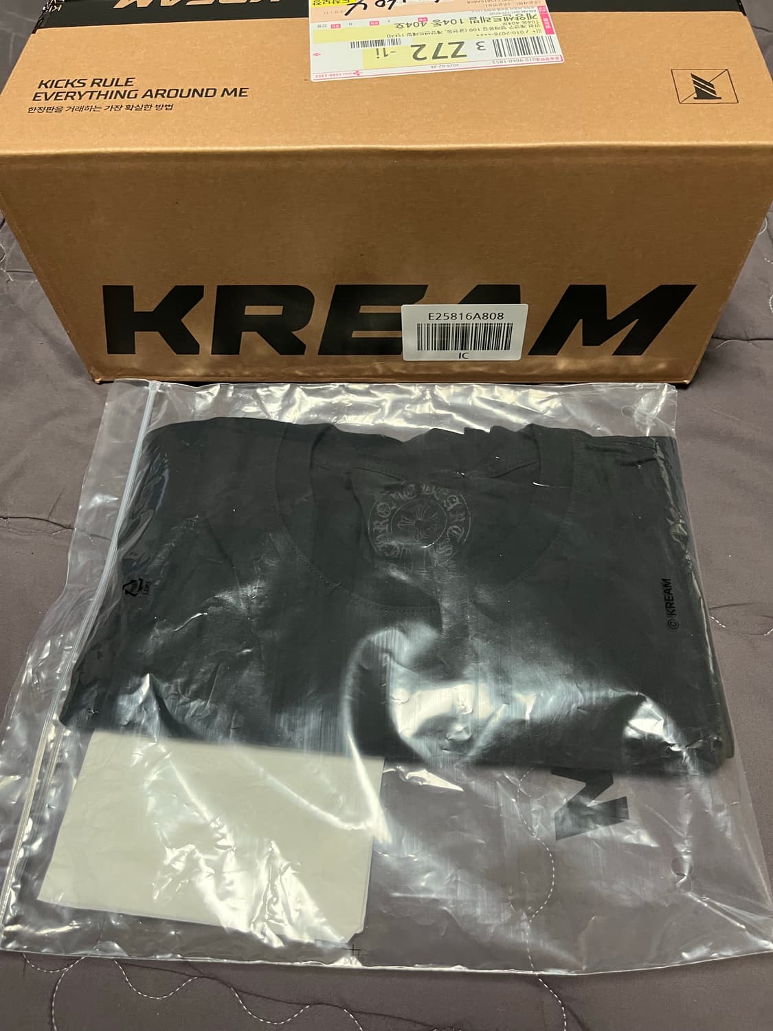 L / 크롬하츠 홀스슈 로고 포켓 티셔츠 블랙 상품이미지3