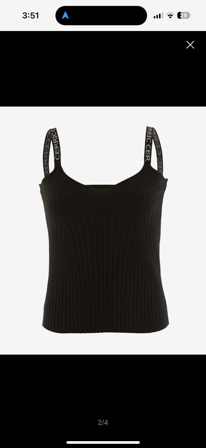 세릭 JACQUARD 스트랩 슬리브리스 블랙 상품이미지2