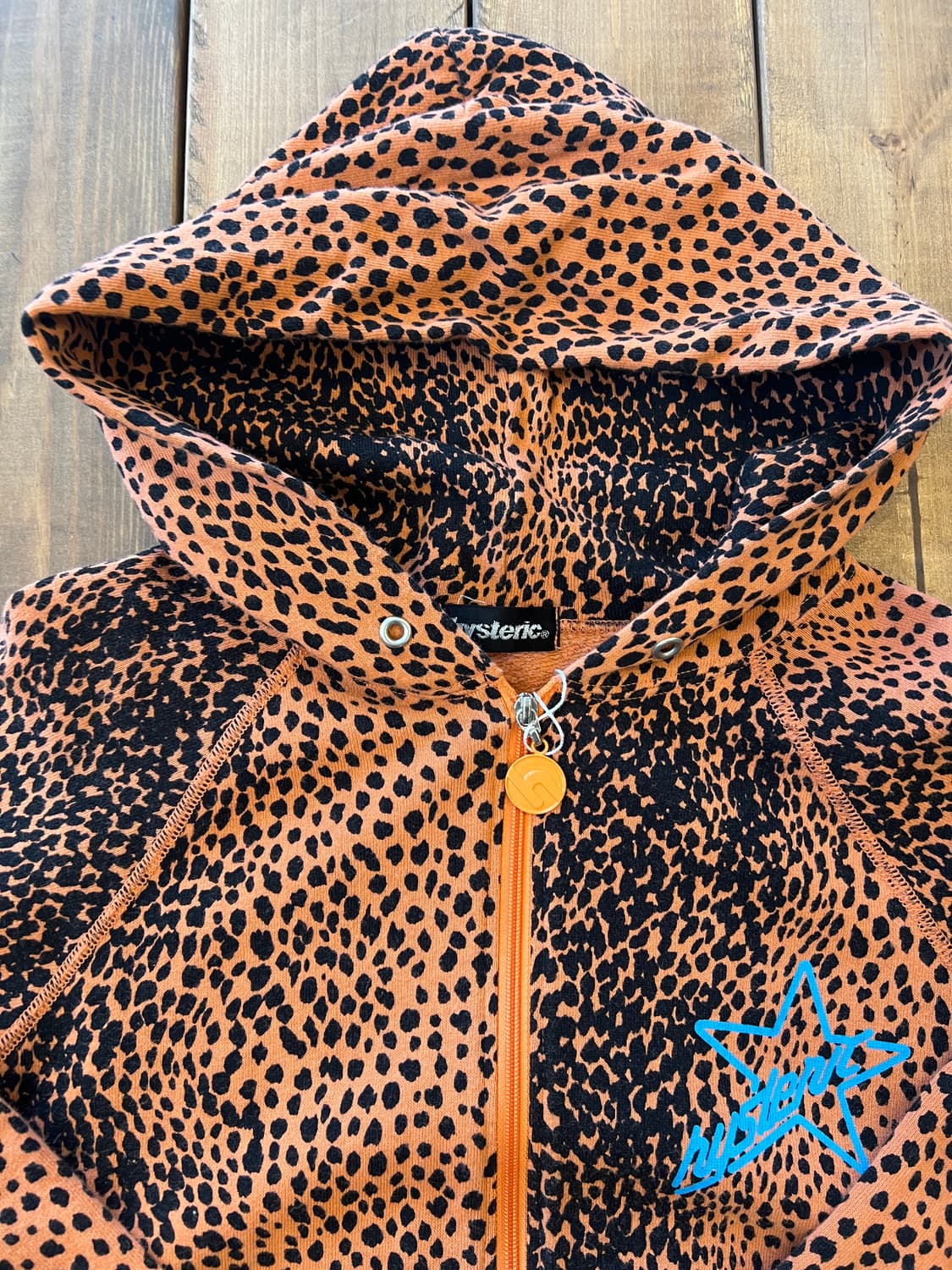 히스테릭글래머 오렌지 호피 스타 후드집업 상품이미지9