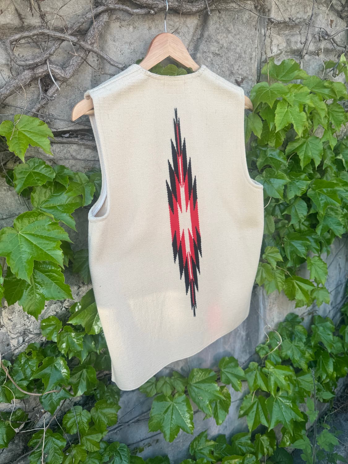 70s miller 핸드 우븐 울 웨스턴 오르테가 치마요 베스트 조끼 상품이미지4