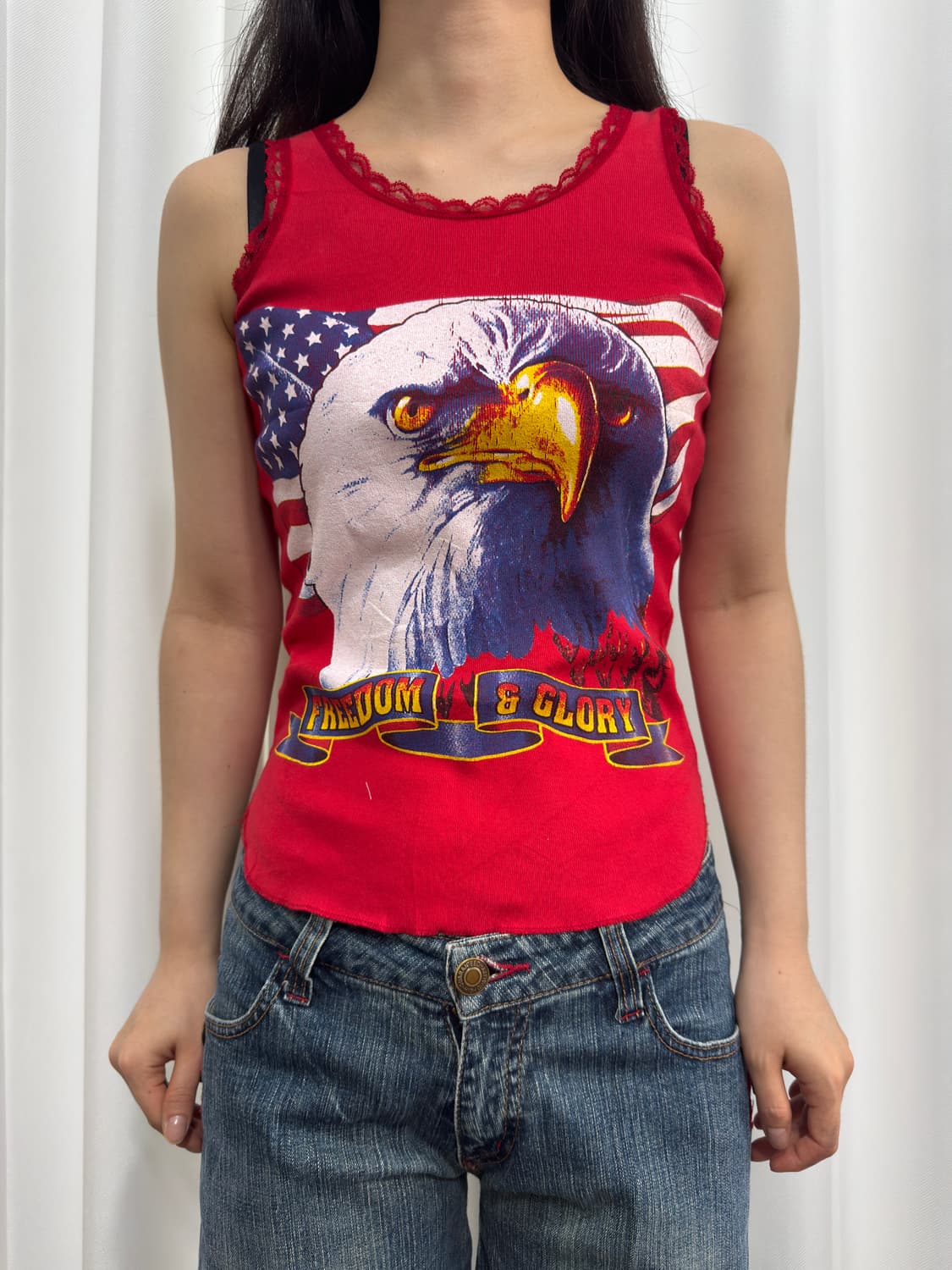 vence red printing sleeveless 상품이미지1