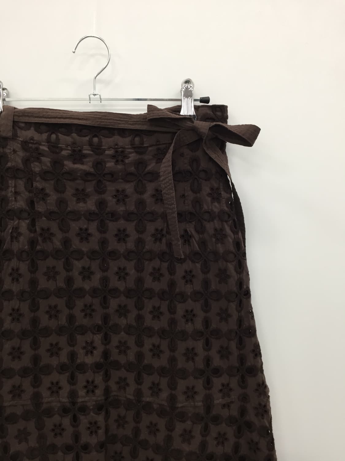 Jpn Brown Floral Punching Tiered Skirt 상품이미지6