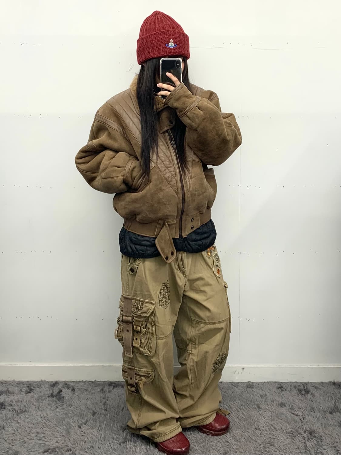 이태리 무통 무스탕 봄버 상품이미지3