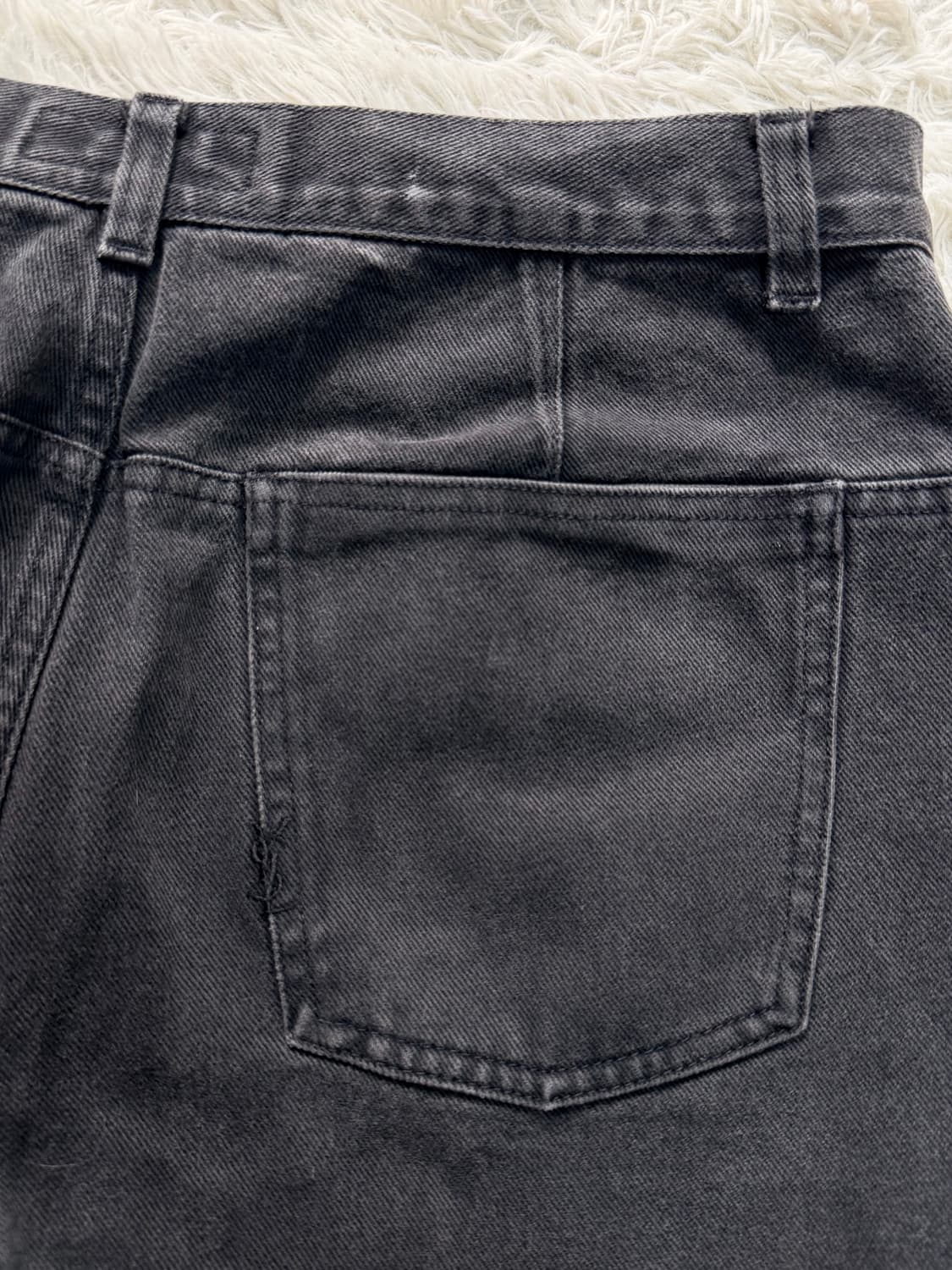 [Made in Italy] 입생로랑 리브고쉬 빈티지 로고 자수 데님 팬 상품이미지6