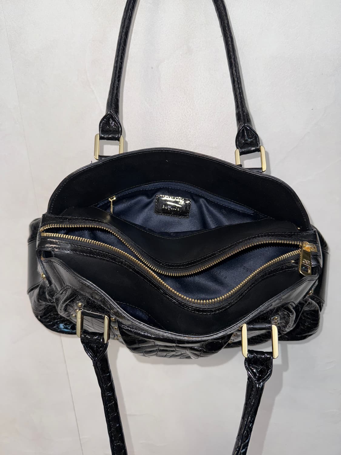 Esquire black enamel stud shoulder bag 상품이미지6