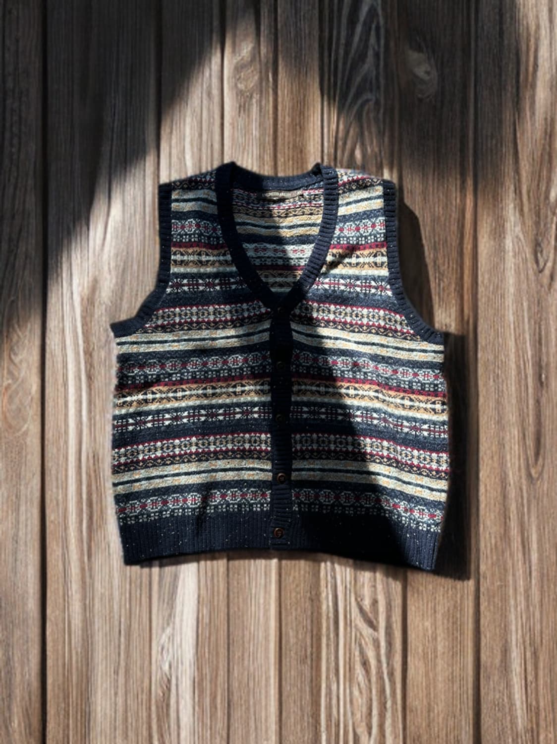 빈티지 페어아일 니트 베스트 상품이미지1
