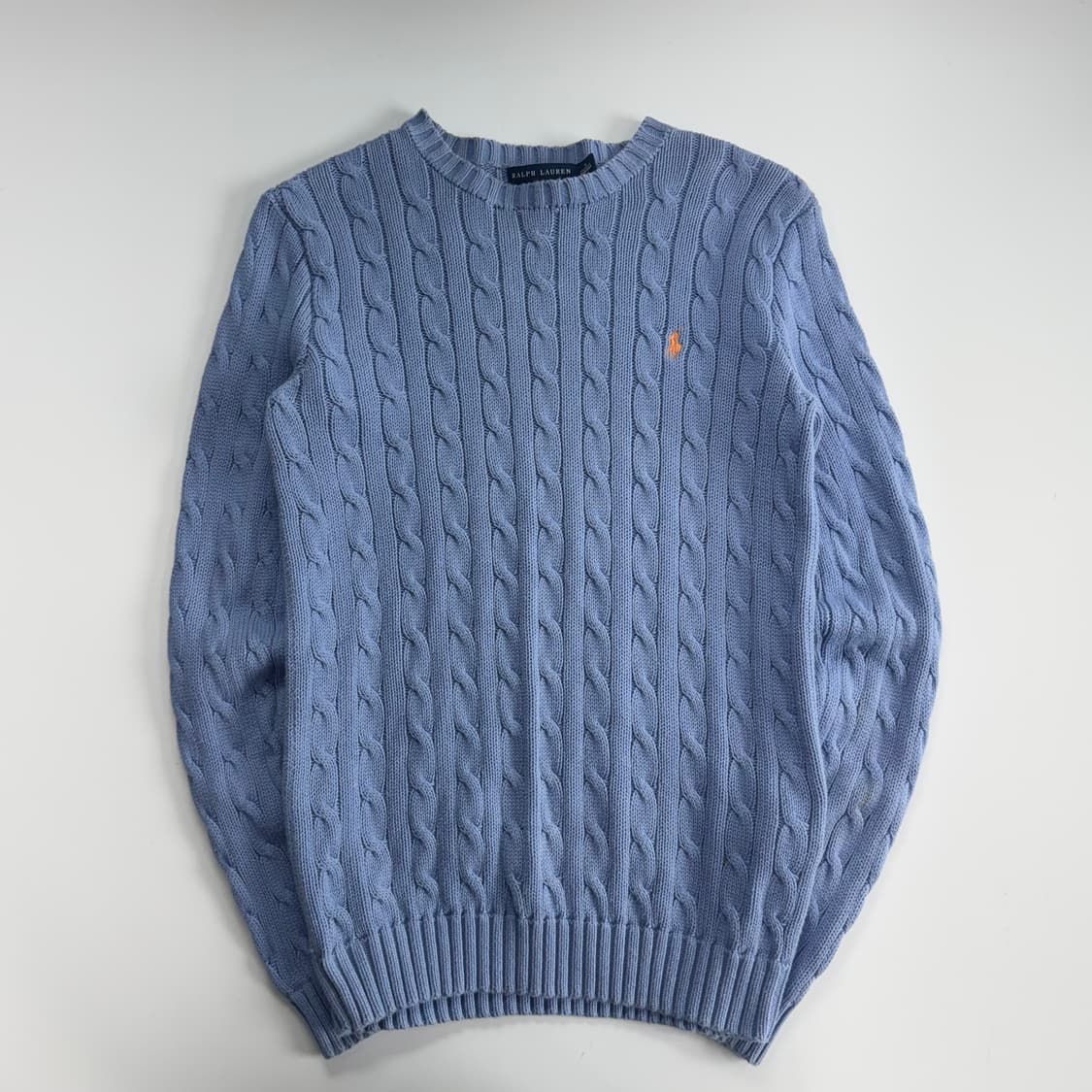 Polo 폴로 코랄 포니 스카이블루 케이블 니트 상품이미지3