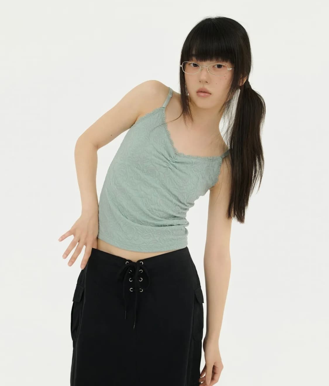 미레코 나시 FLOWER EMBOSSED SLEEVELESS MINT 상품이미지4