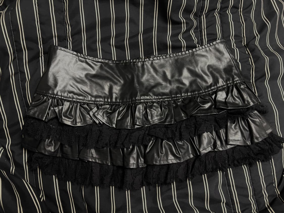 펑크 레이스 가죽 스커트 상품이미지1