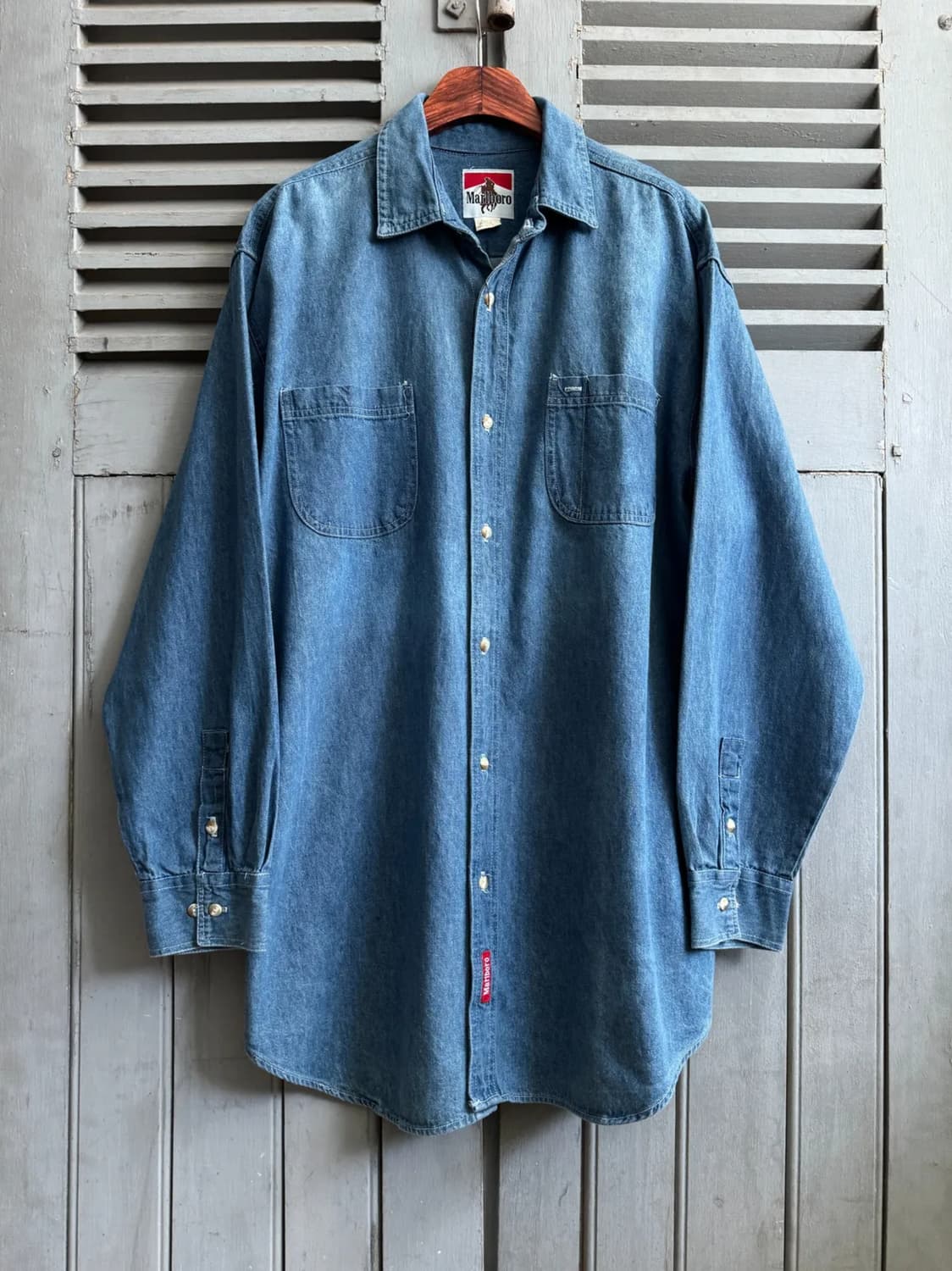 [XL]90's 말보로 USA 웨스턴 데님 셔츠 상품이미지1