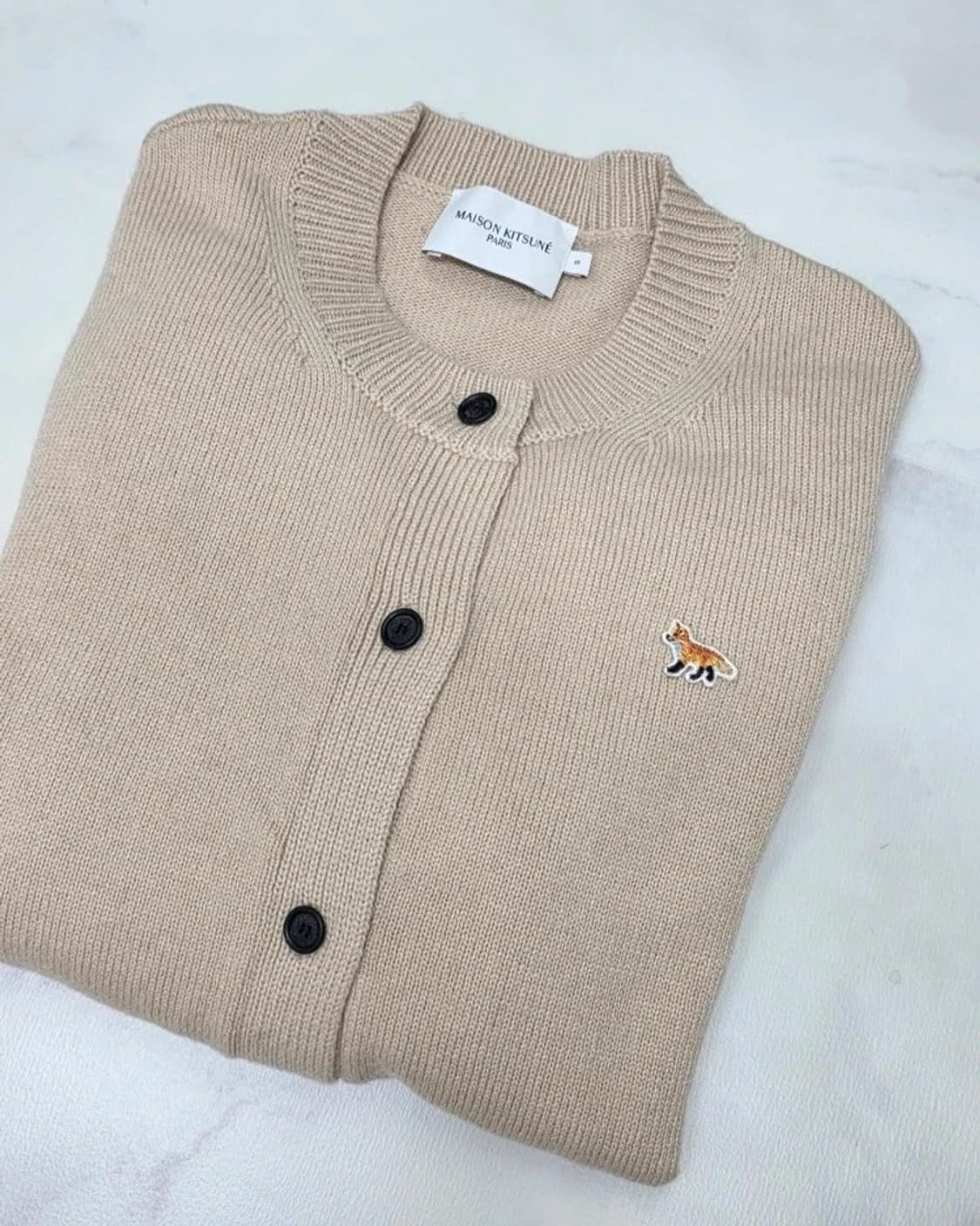 메종키츠네 폭스 패치 가디건 베이지 55 신상 상품이미지2