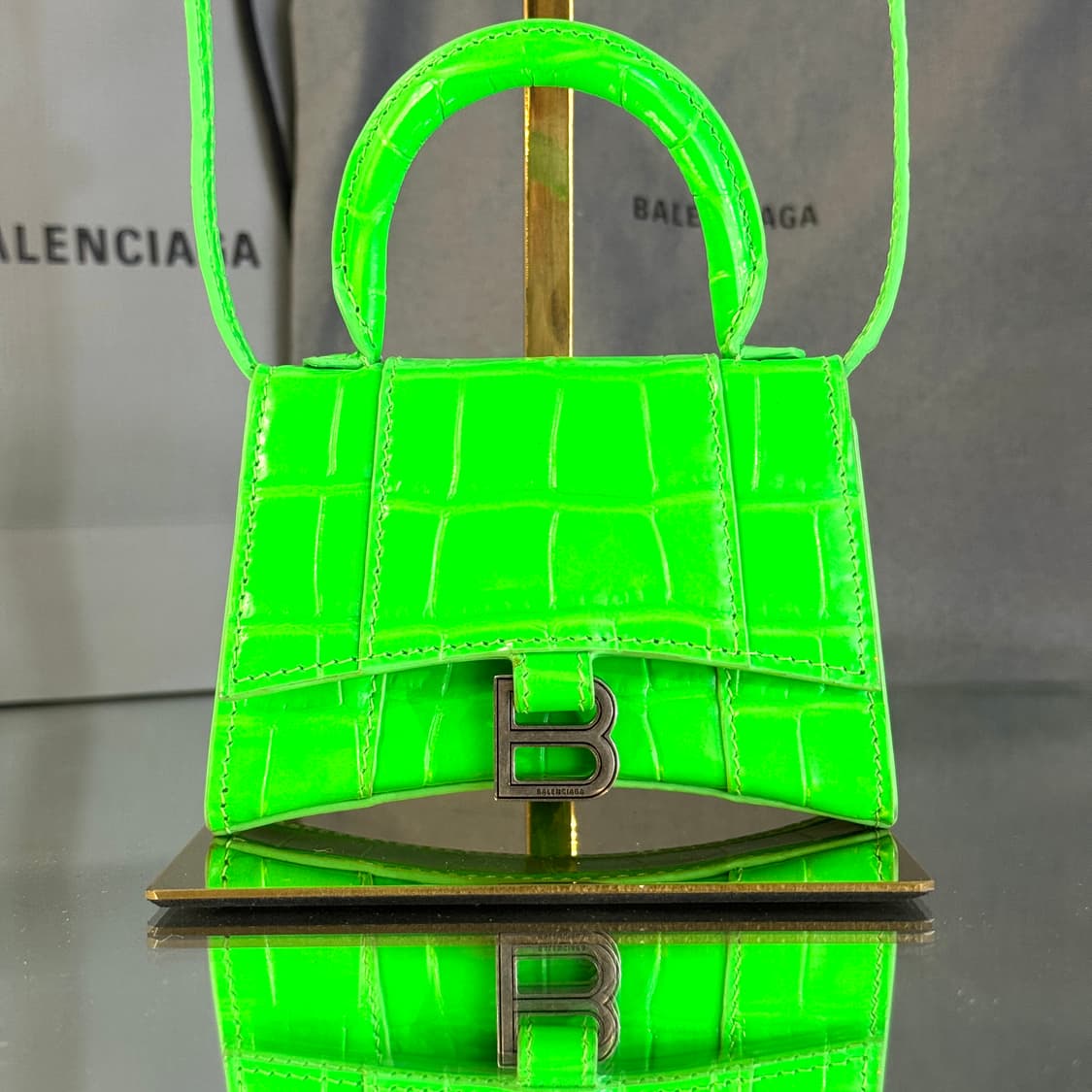 발렌시아가 아워글래스 크로커다일 미니 토트 크로스백 상품이미지1