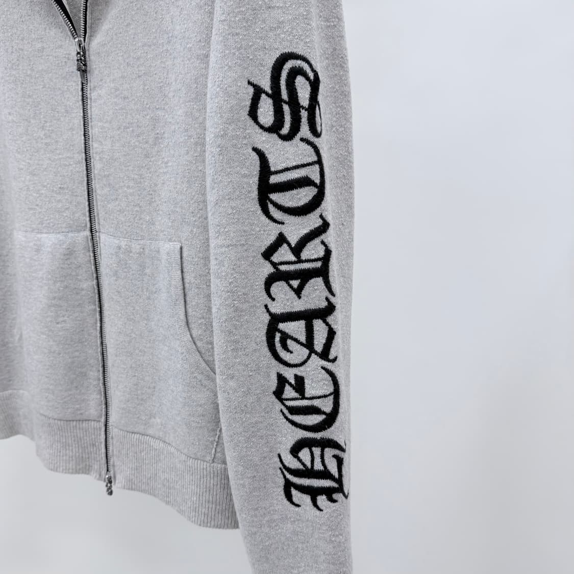 [S급/L] 크롬하츠 캐시미어 후드집업 자켓 그레이 상품이미지8