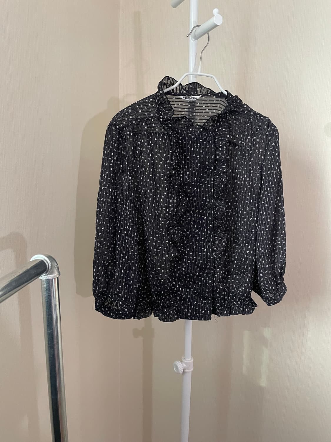 빈티지 프릴 시스루 블라우스 상품이미지2