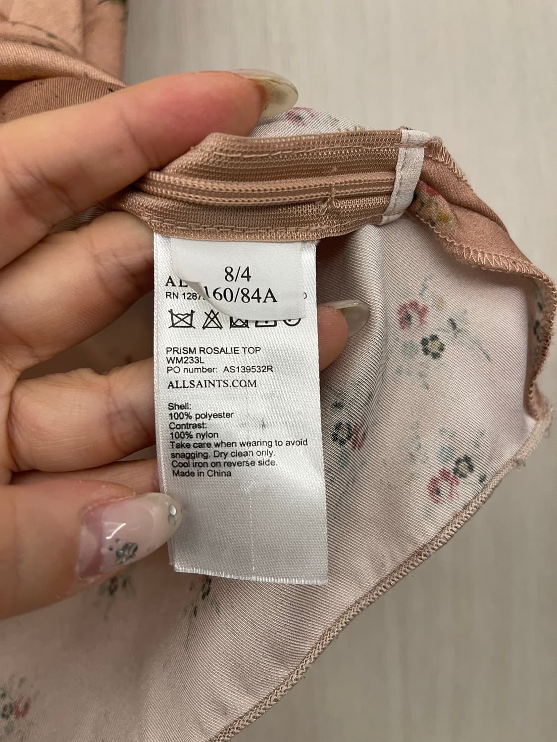 AllSaints 올세인츠 핑크 플라워 레이스 슬립 나시 상품이미지4