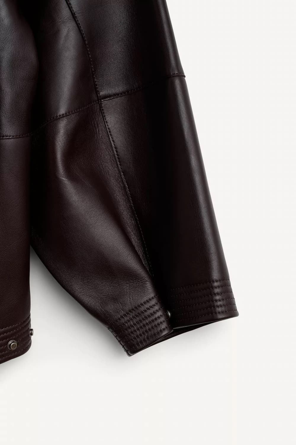 자라 SRPLS 후드 레더 가죽 자켓 다크 브라운 L-XL 상품이미지9