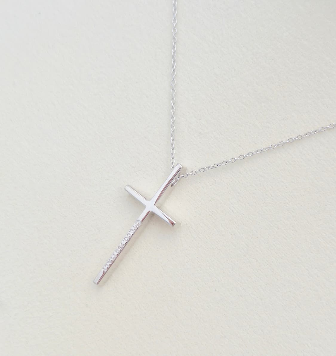 [중고명품셀렉트]티파니앤코 화이트 골드 크로스 팬던트 목걸이 상품이미지6